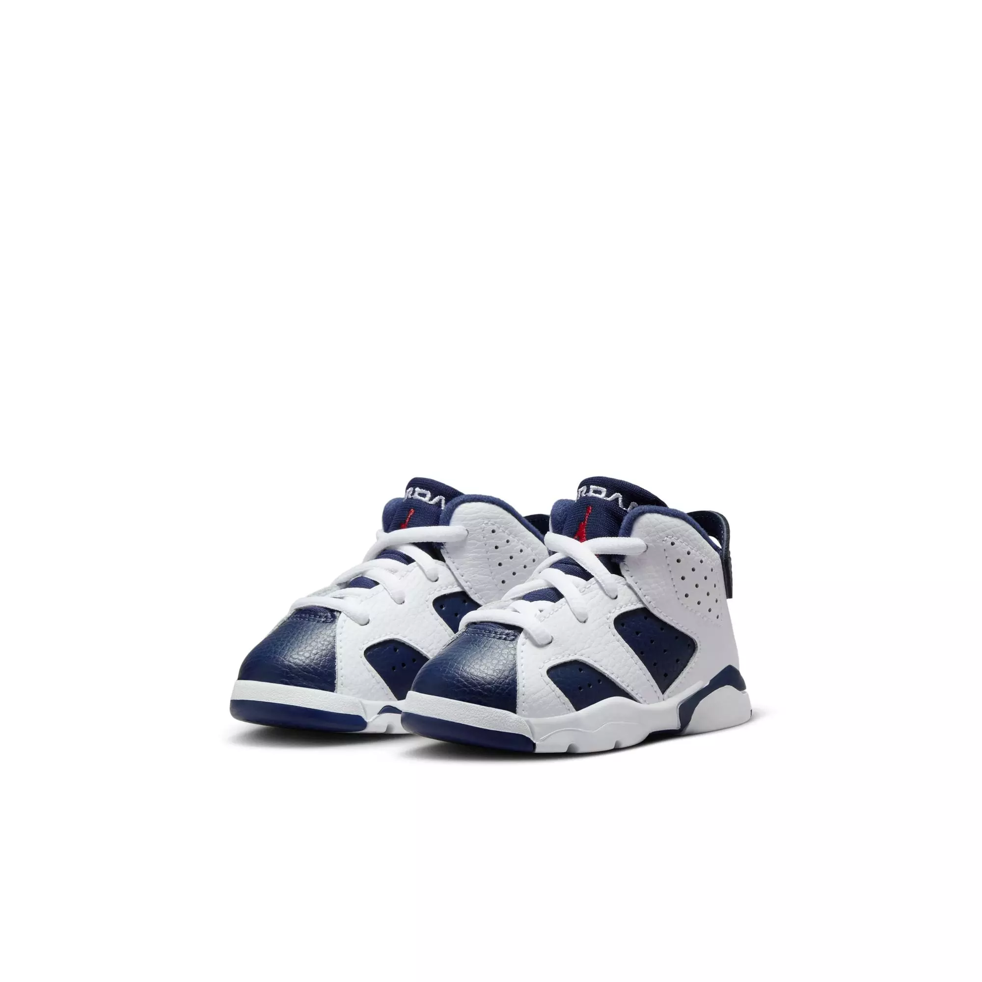 Jordan 6 Retro "White And Midnight Navy" Toddler Kids' Shoe - WHITE/VARSITY RED/MIDNIGHT NAVY