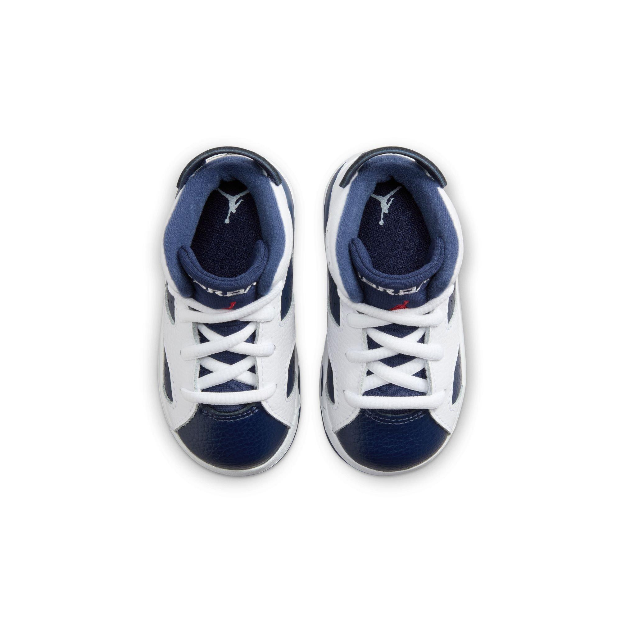 Jordan 6 Retro "White And Midnight Navy" Toddler Kids' Shoe