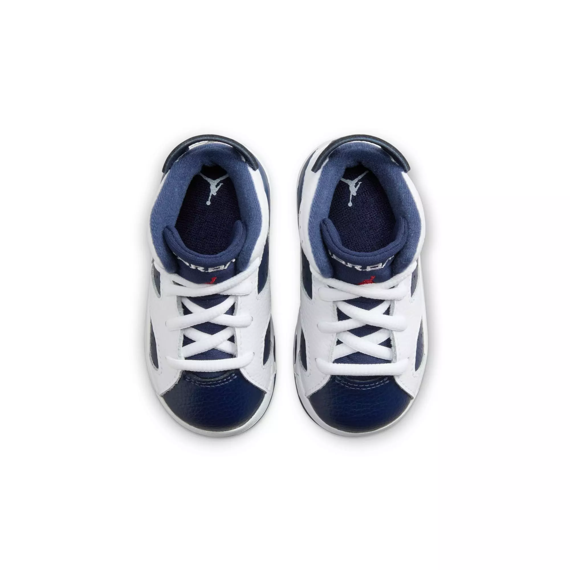 Jordan 6 Retro "White And Midnight Navy" Toddler Kids' Shoe - WHITE/VARSITY RED/MIDNIGHT NAVY