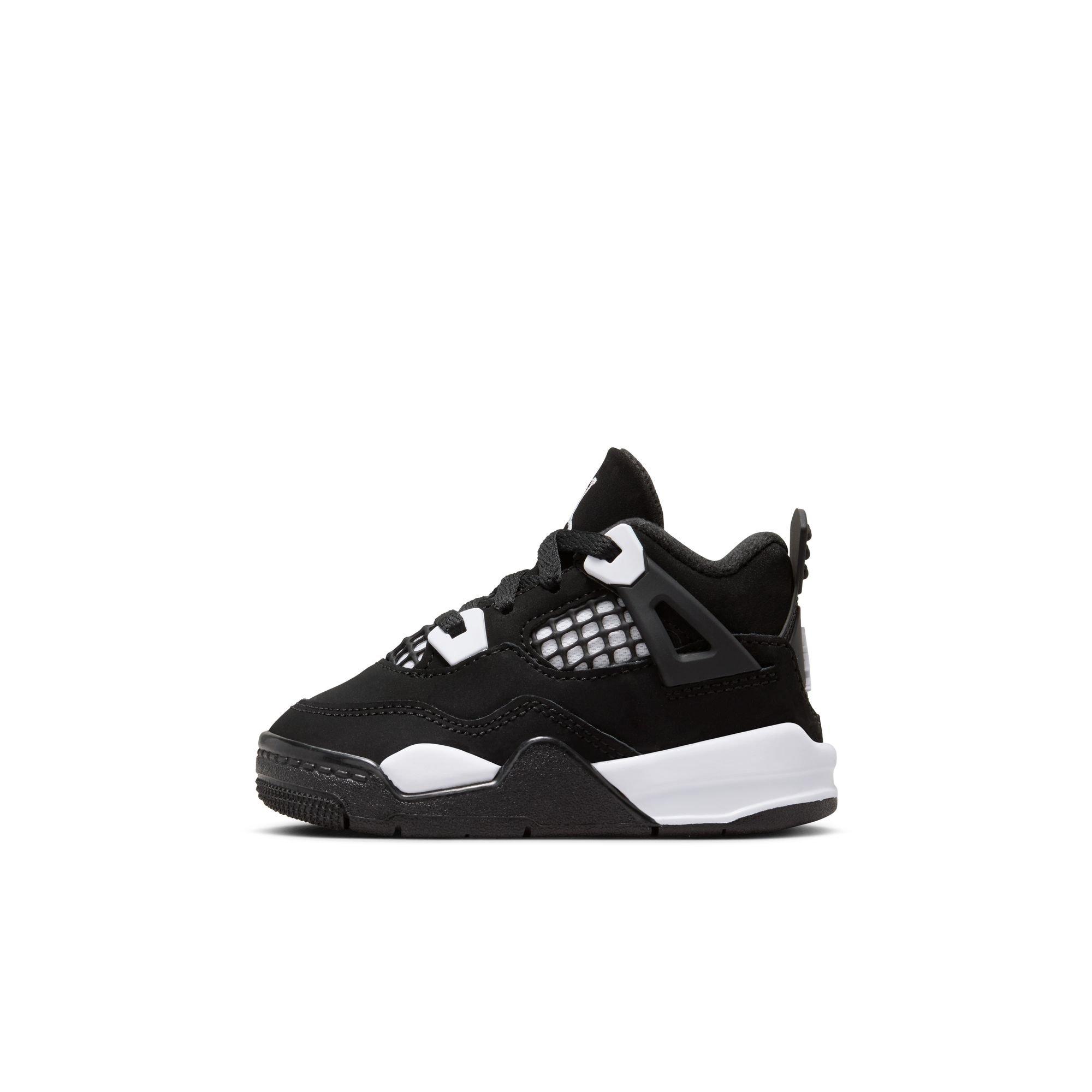 Jordan 4 Retro "White Thunder" Toddler Kids' Shoe - BLACK/WHITE Thumbnail View 5
