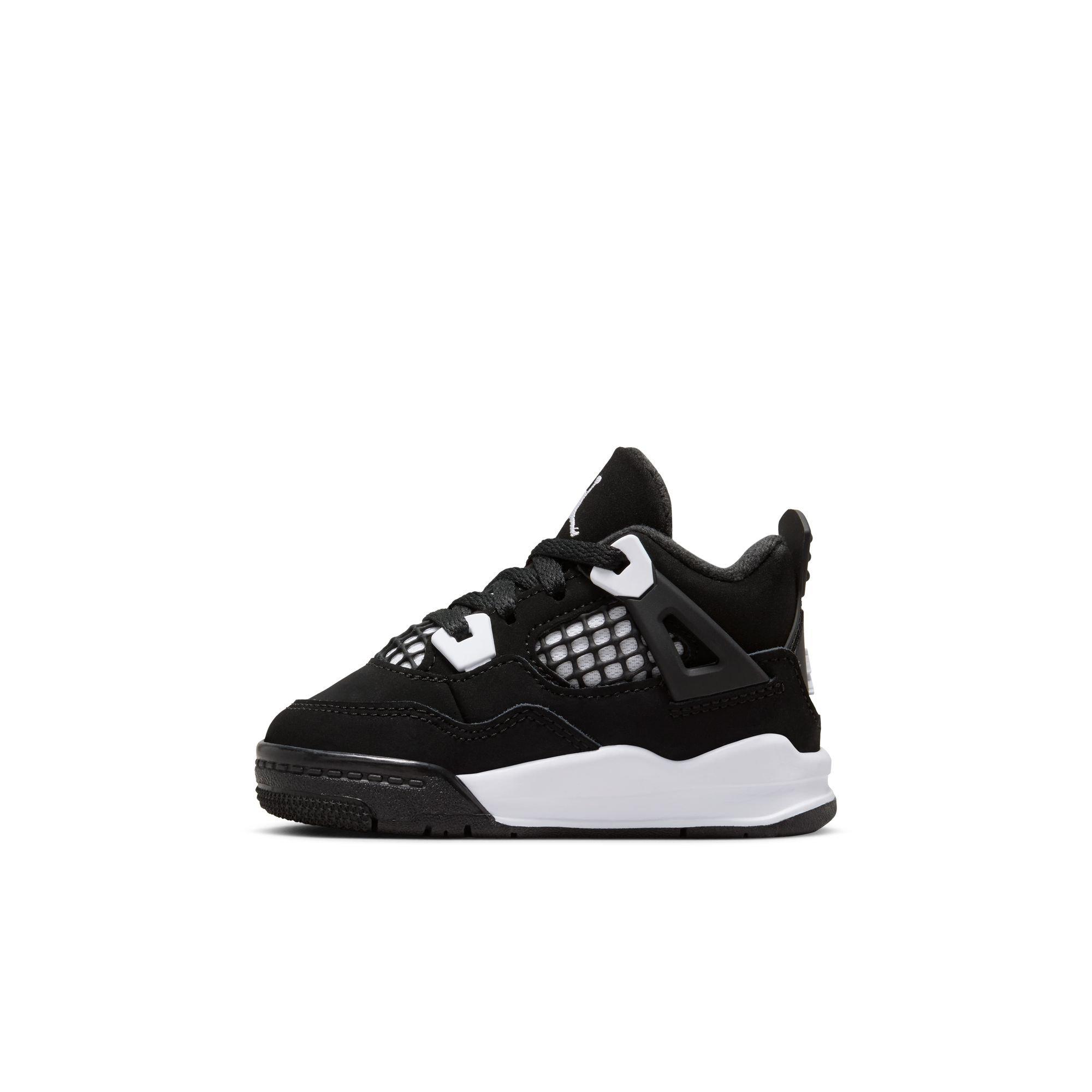 Jordan 4 Retro "White Thunder" Toddler Kids' Shoe - BLACK/WHITE Thumbnail View 6
