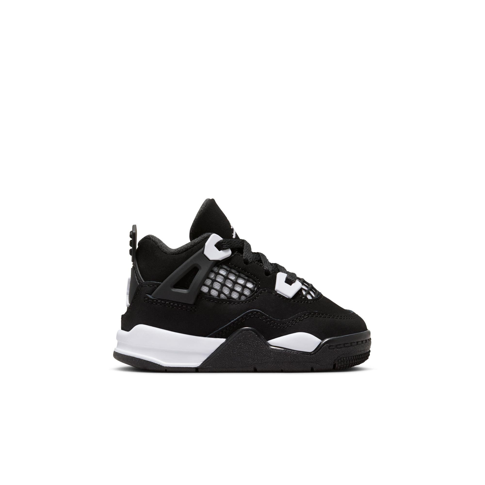 Jordan 4 Retro "White Thunder" Toddler Kids' Shoe - BLACK/WHITE Thumbnail View 1