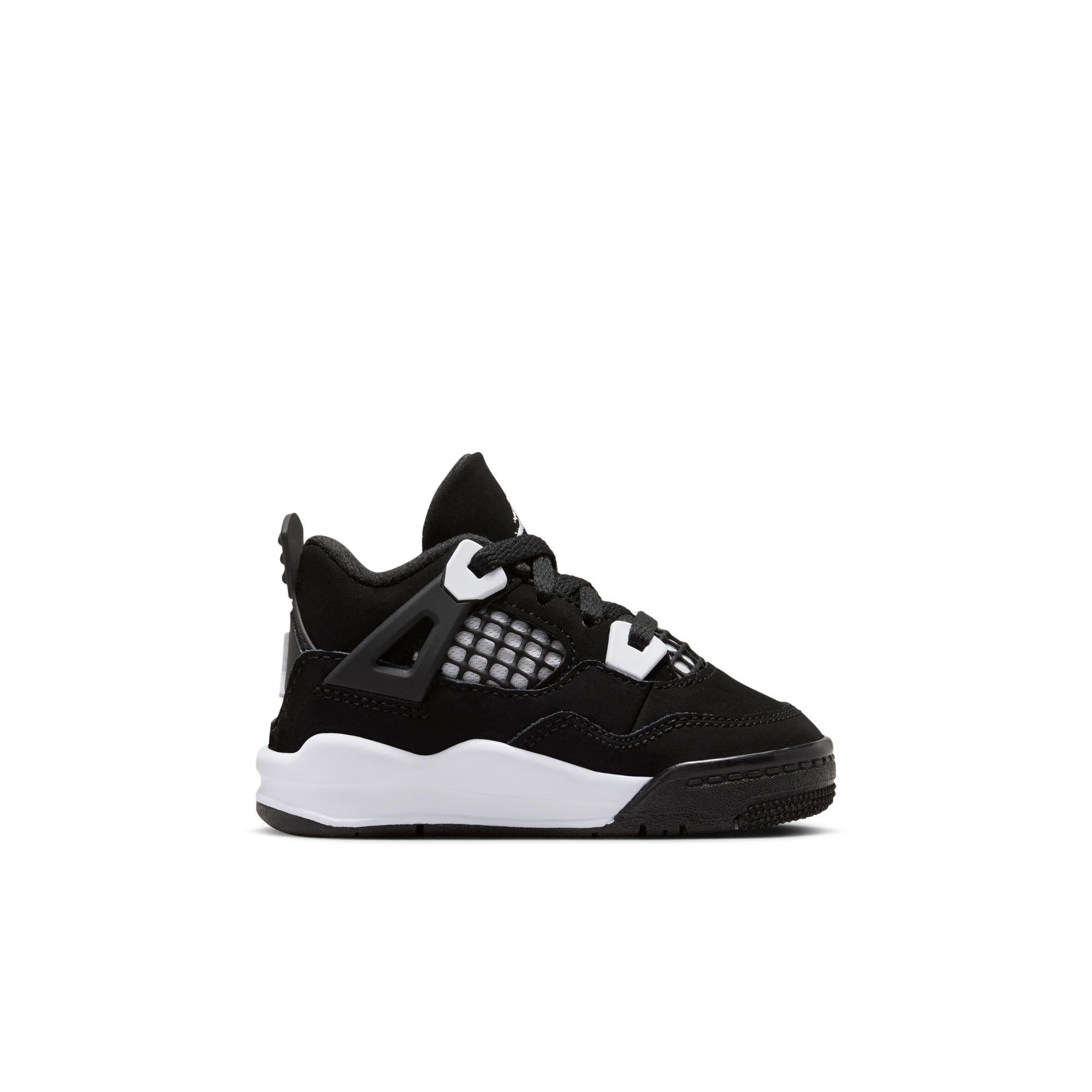 Jordan 4 Retro "White Thunder" Toddler Kids' Shoe - BLACK/WHITE Thumbnail View 2