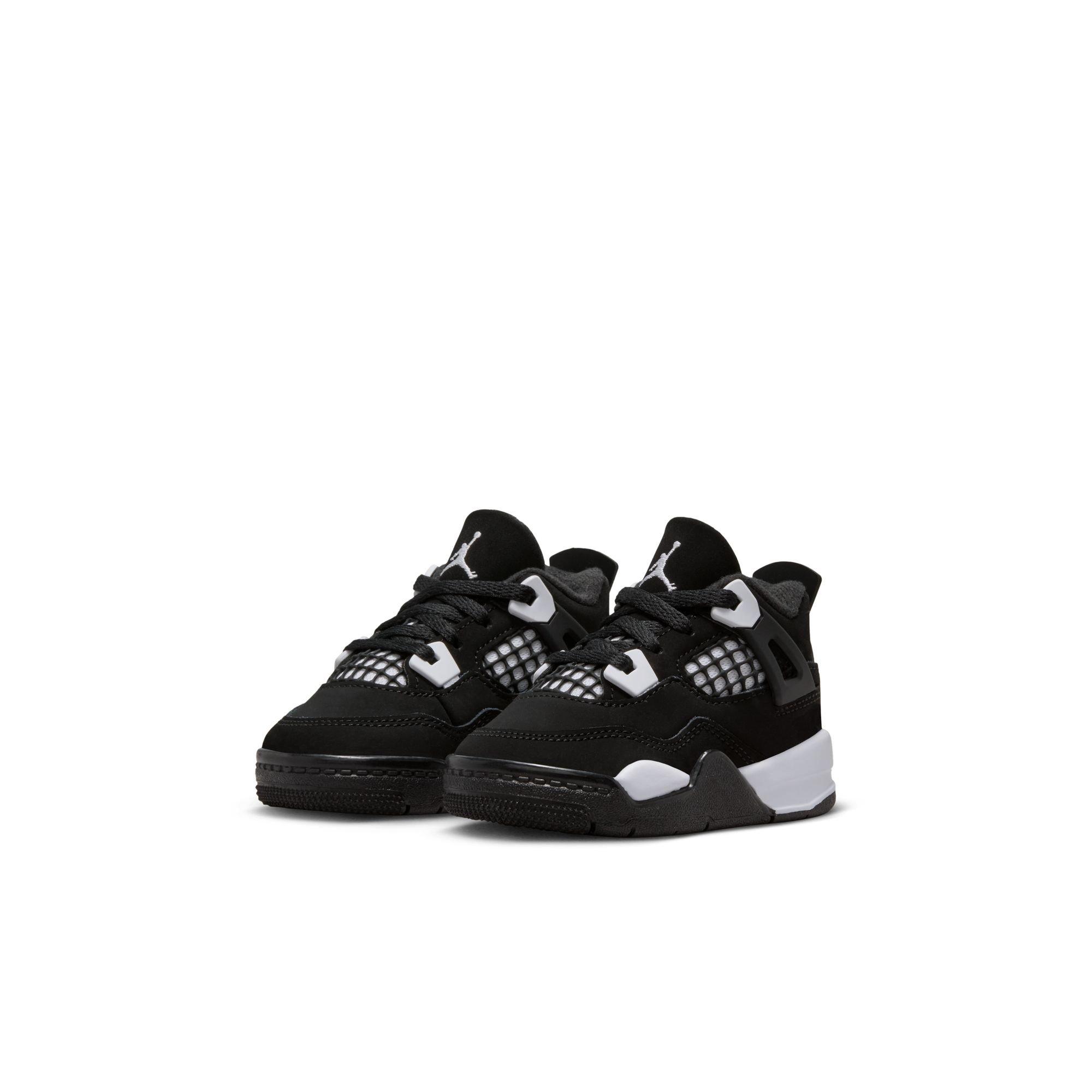 Jordan 4 Retro "White Thunder" Toddler Kids' Shoe - BLACK/WHITE Thumbnail View 3
