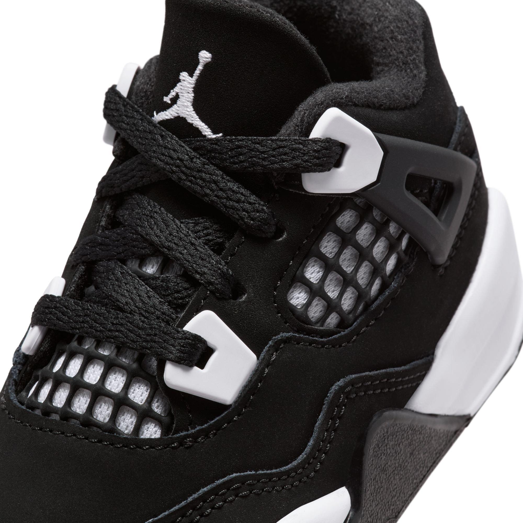 Jordan 4 Retro "White Thunder" Toddler Kids' Shoe - BLACK/WHITE Thumbnail View 4