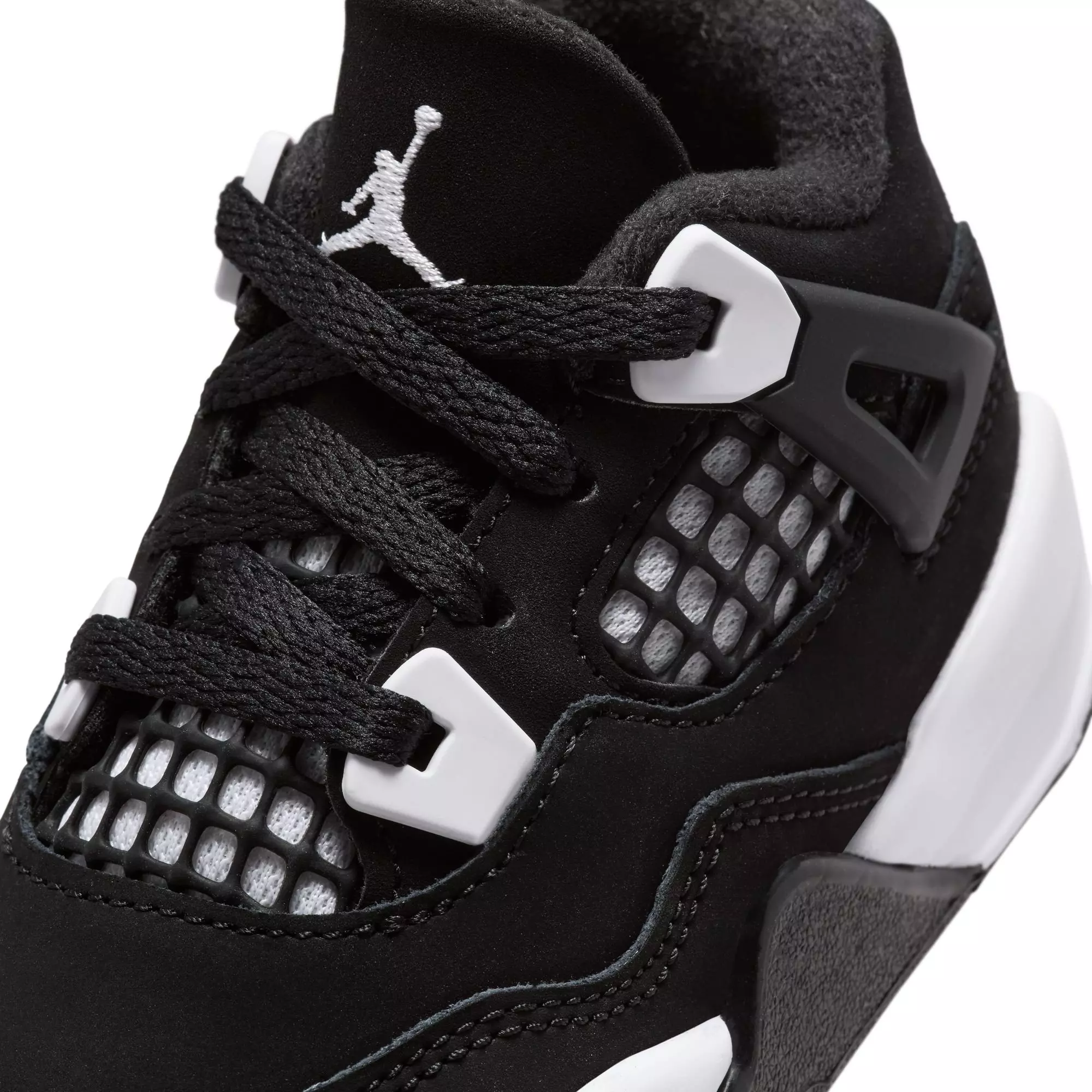 Jordan 4 Retro "White Thunder" Toddler Kids' Shoe - BLACK/WHITE