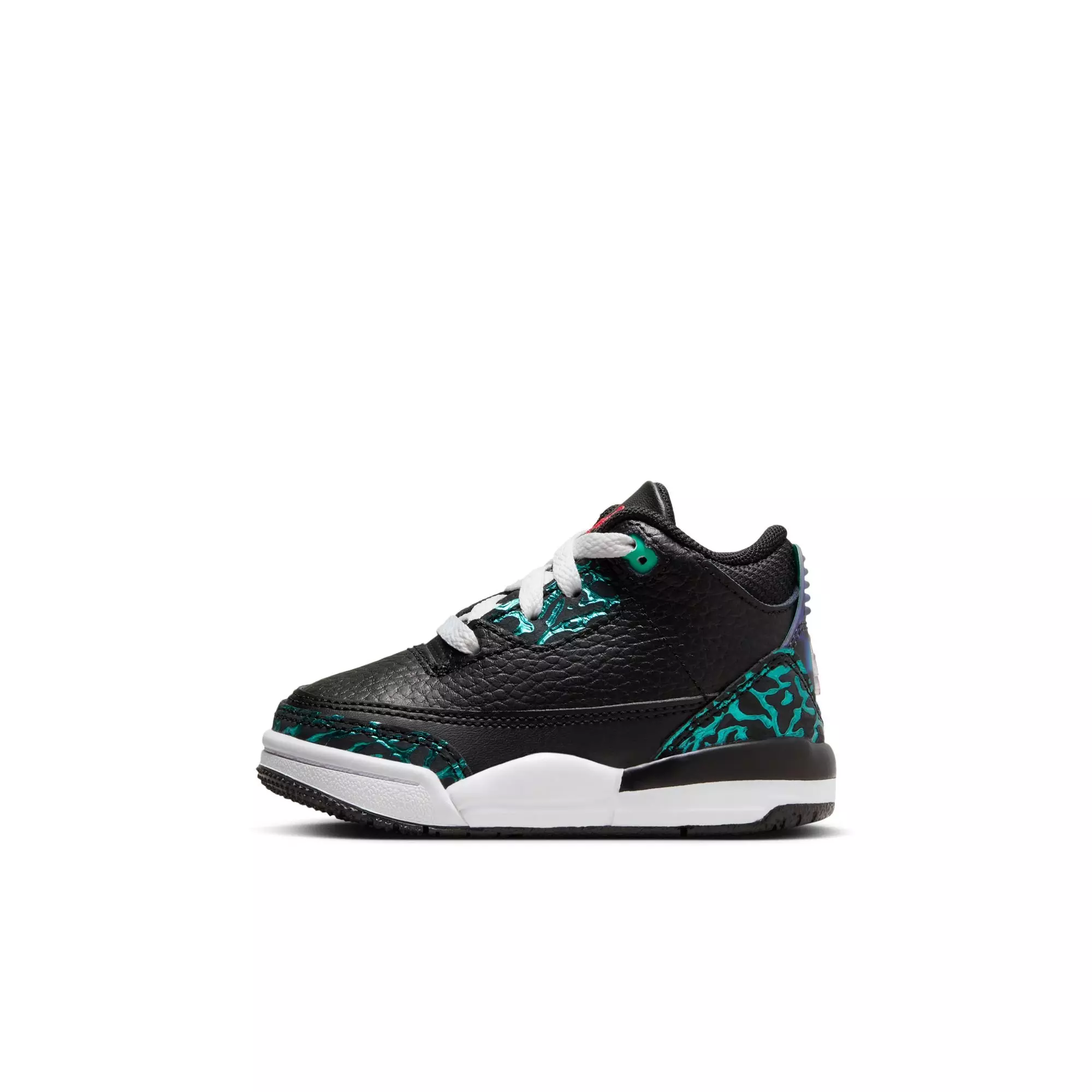 Jordan 3 Retro "Moto" Toddler Kids' Shoe - BLACK/SIREN RED/HYPER JADE