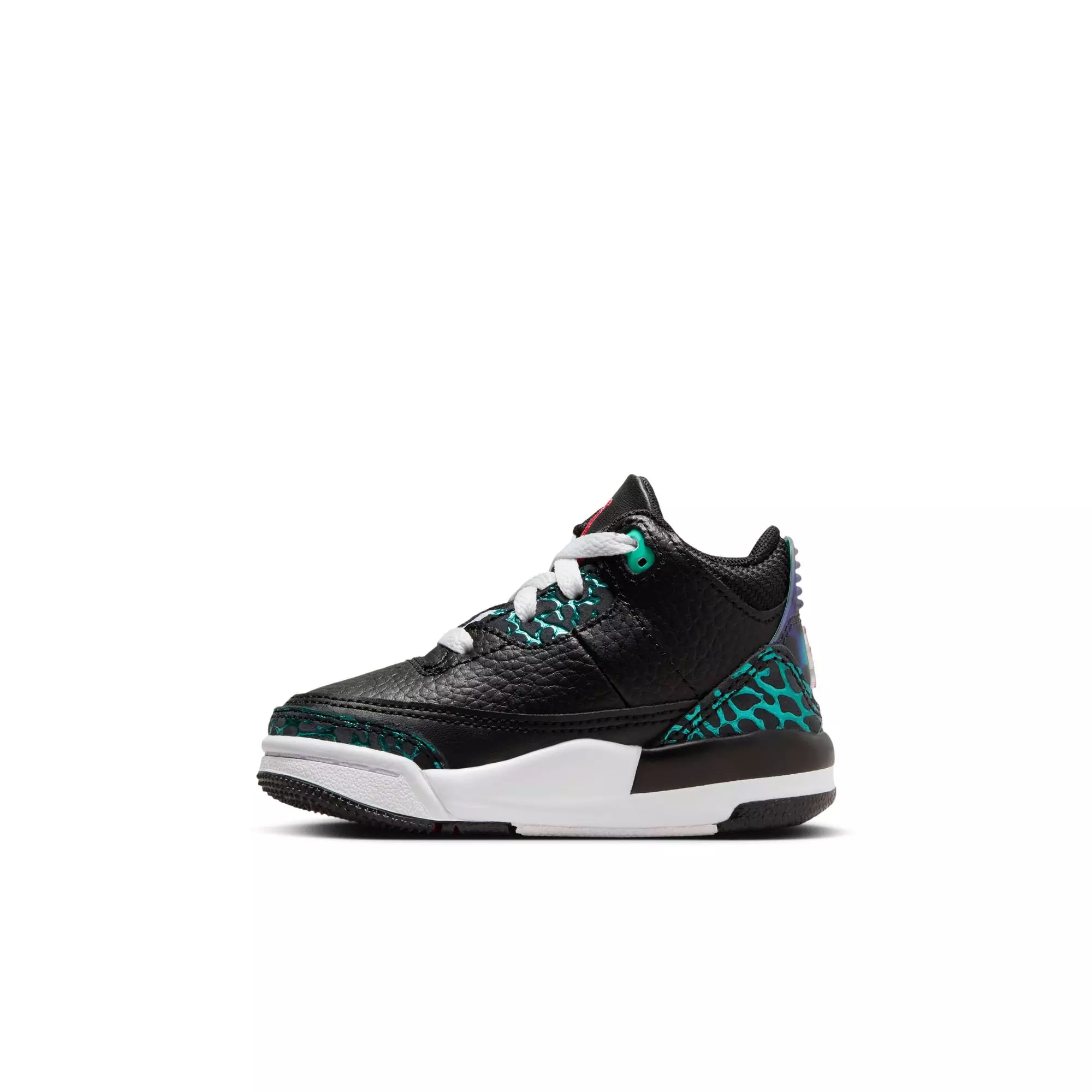 Jordan 3 Retro "Moto" Toddler Kids' Shoe - BLACK/SIREN RED/HYPER JADE