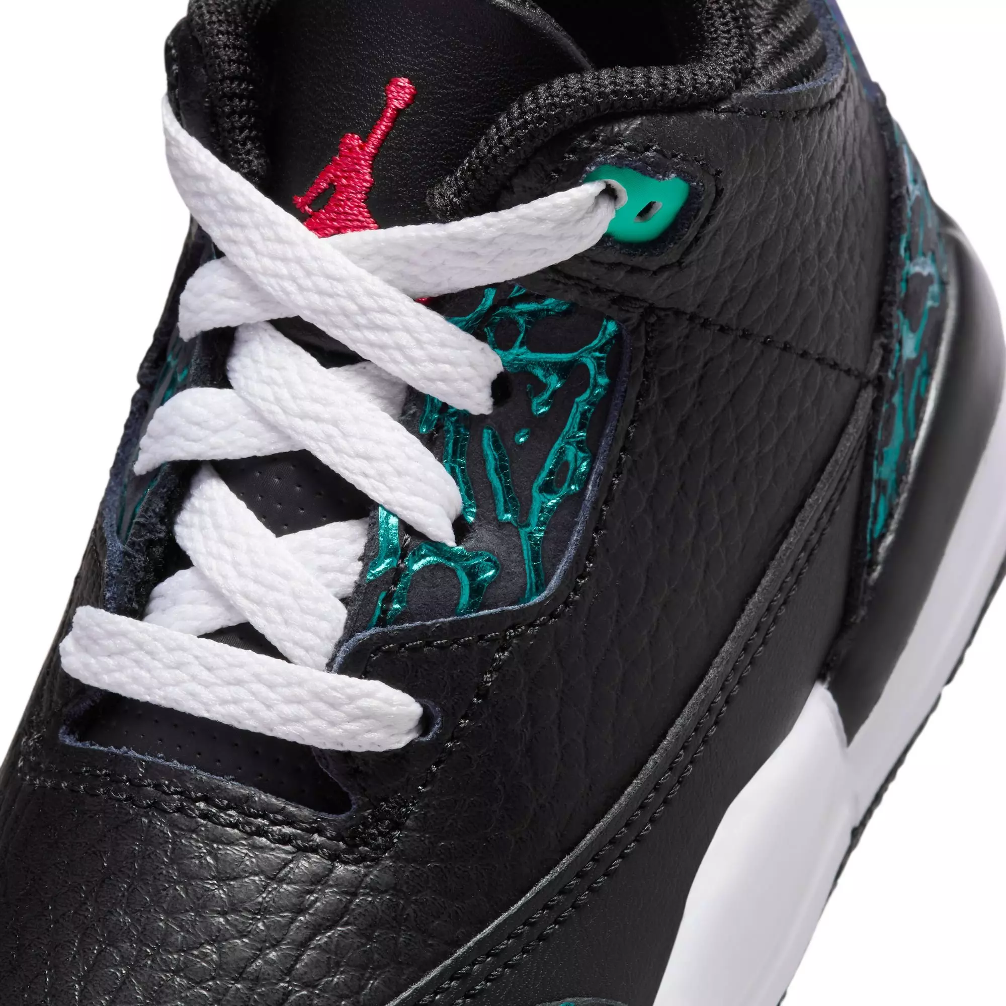Jordan 3 Retro "Moto" Toddler Kids' Shoe - BLACK/SIREN RED/HYPER JADE