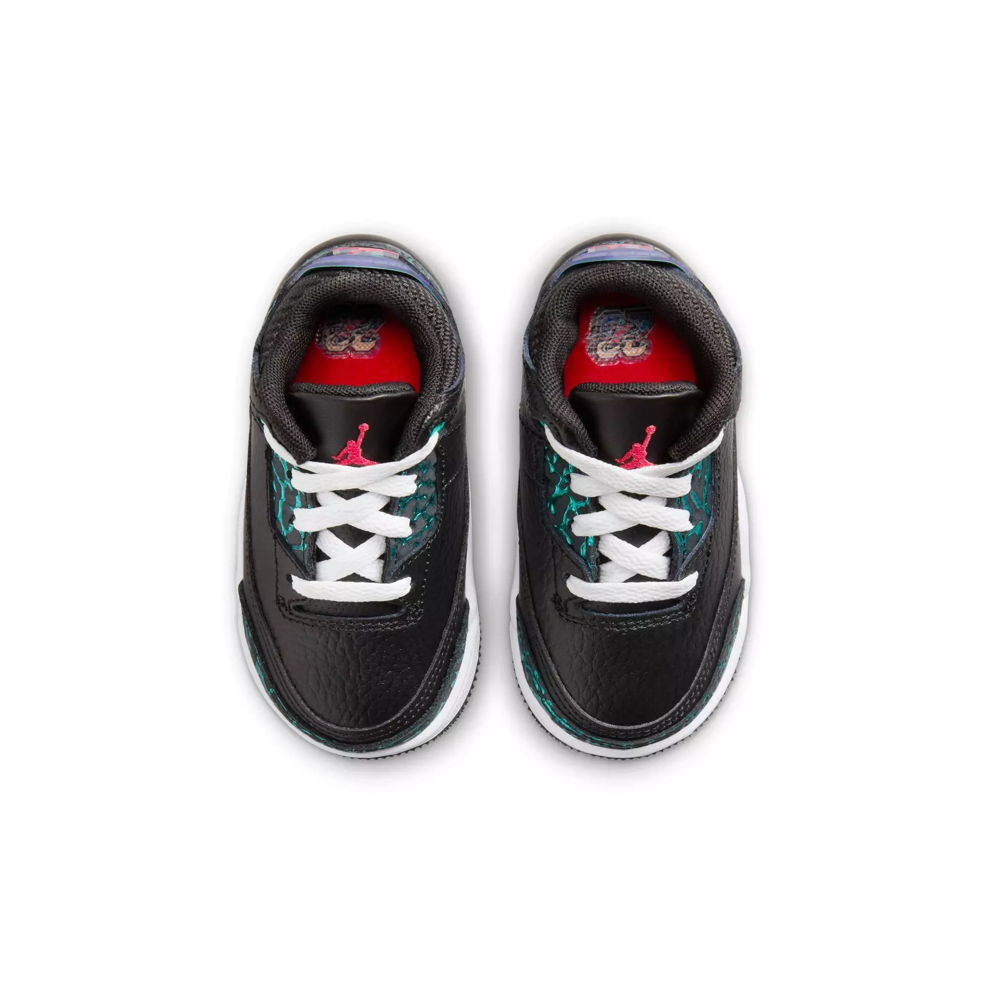 Jordan 3 Retro "Moto" Toddler Kids' Shoe - BLACK/SIREN RED/HYPER JADE