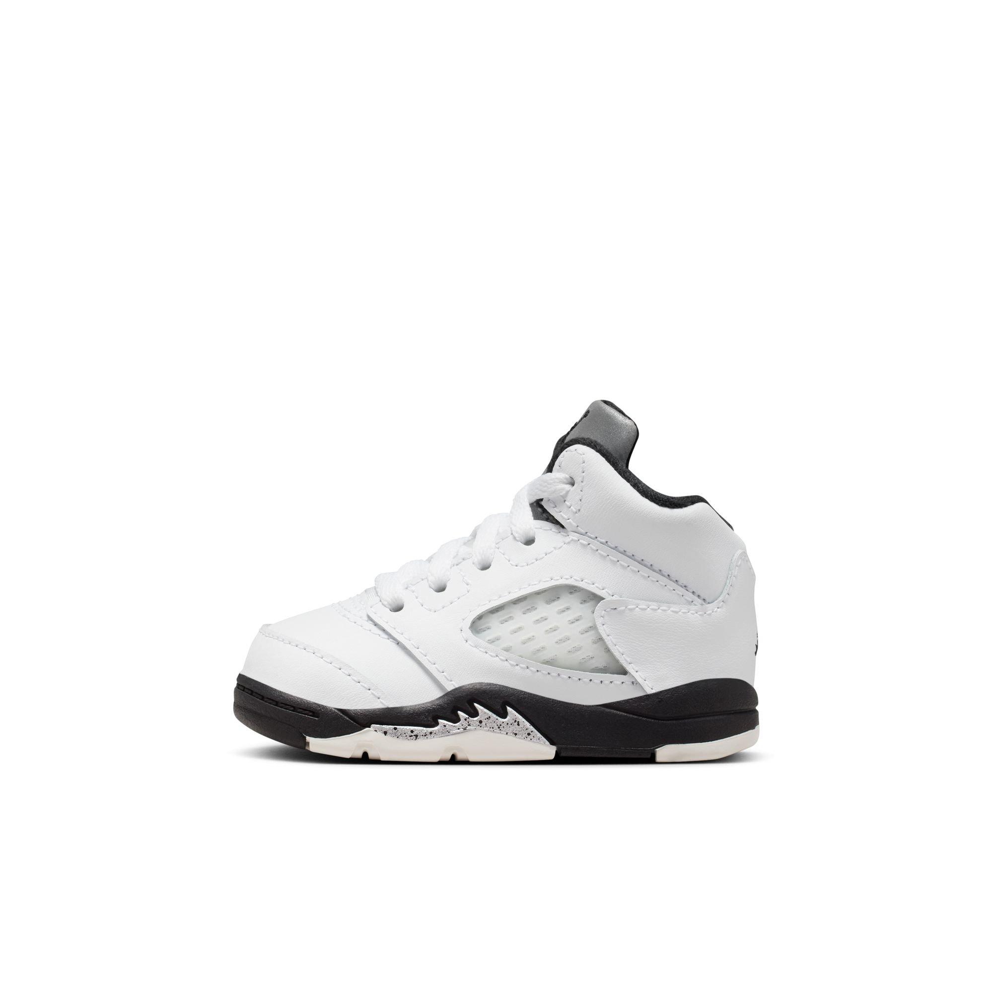 Jordan 5 Retro "White and Black" Toddler Kids' Shoe