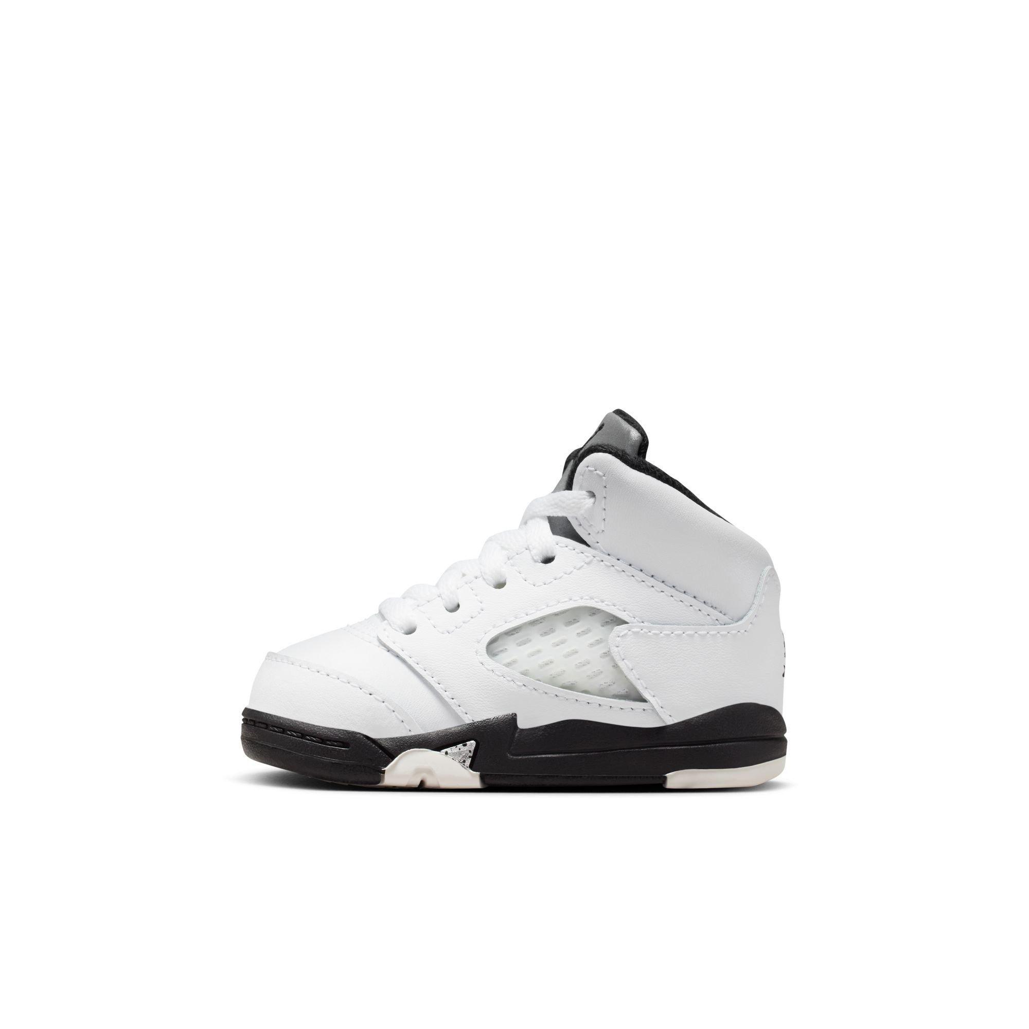 Jordan 5 Retro "White and Black" Toddler Kids' Shoe