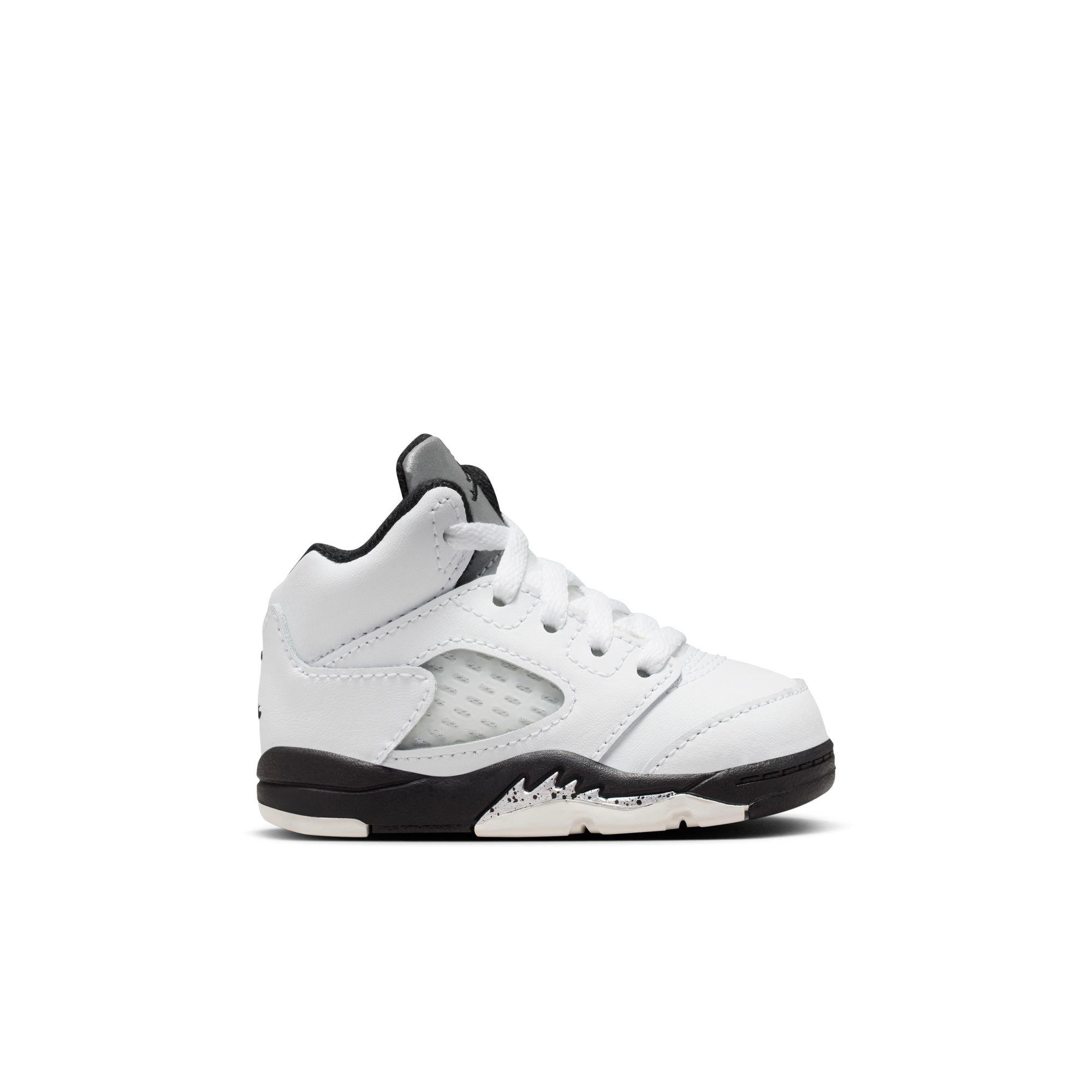 Jordan 5 Retro "White and Black" Toddler Kids' Shoe - WHITE/BLACK/METALLIC SILVER