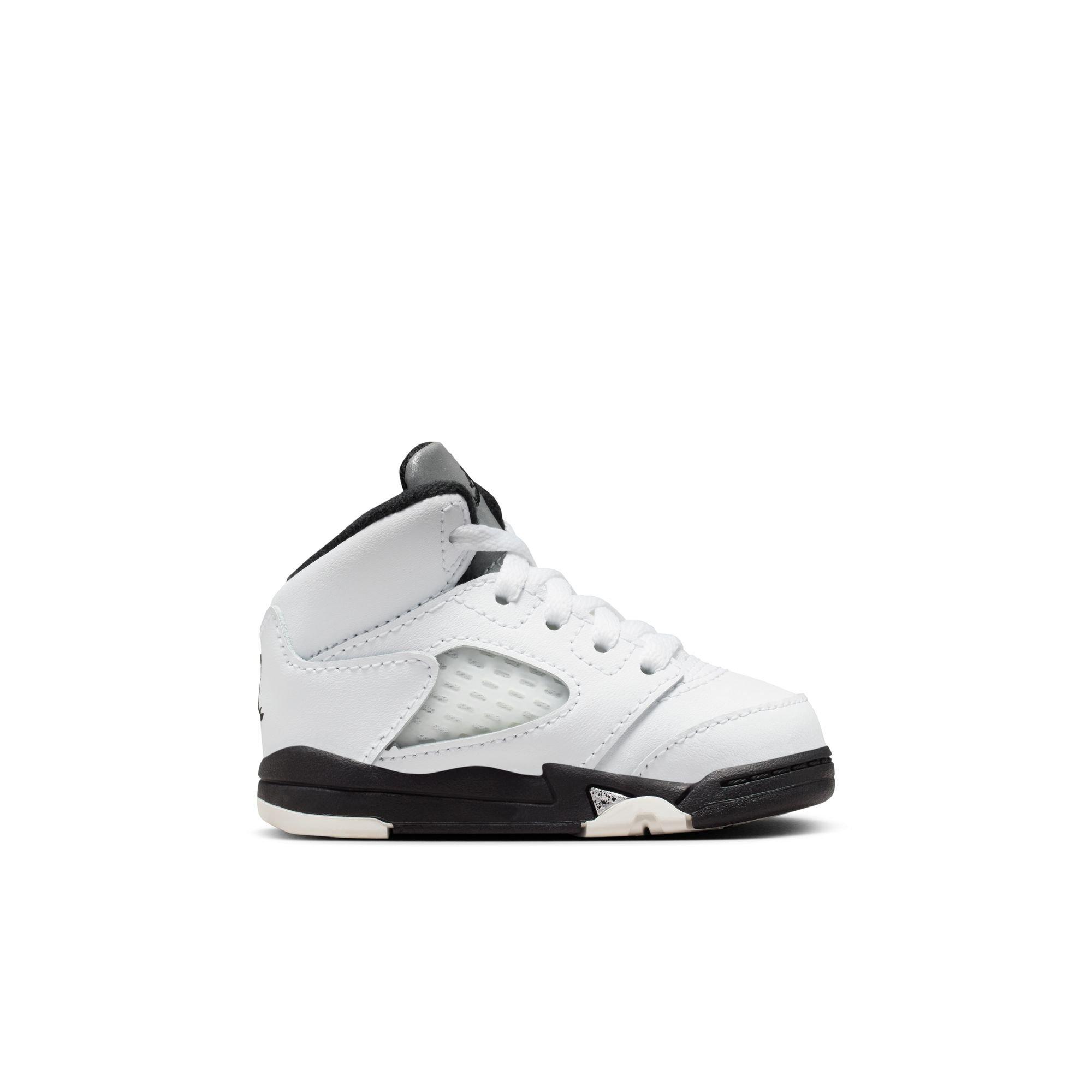 Jordan 5 Retro "White and Black" Toddler Kids' Shoe