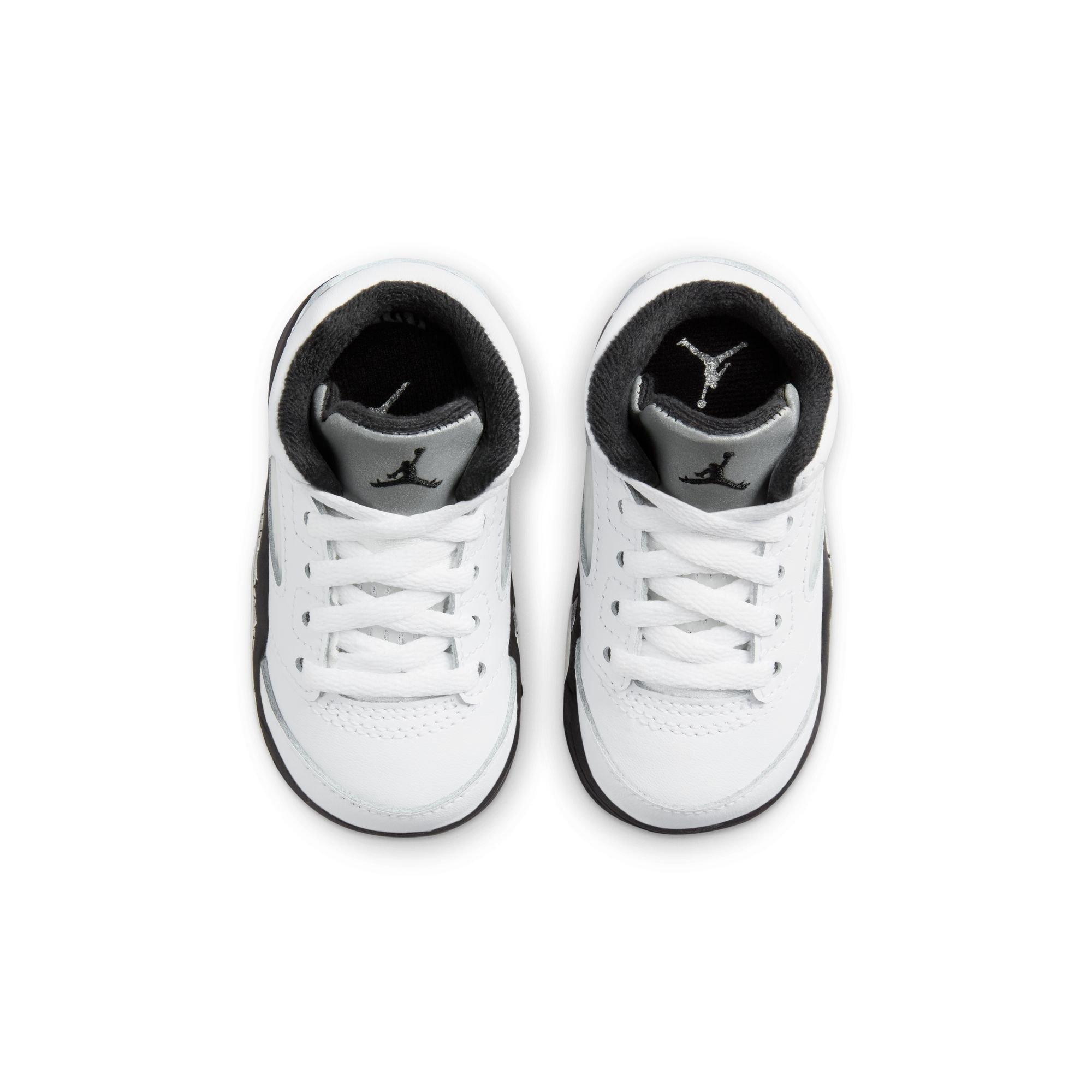 Jordan 5 Retro "White and Black" Toddler Kids' Shoe