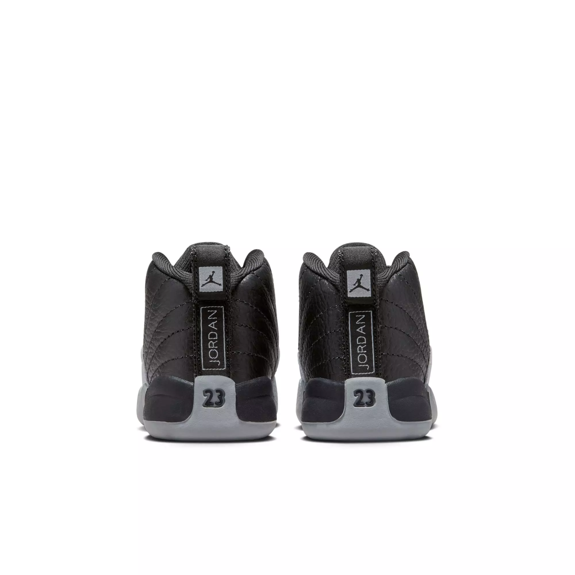 Jordan 12 Retro "Black and Wolf Grey" Toddler Kids' Shoe - BLACK/WOLF GREY/WHITE