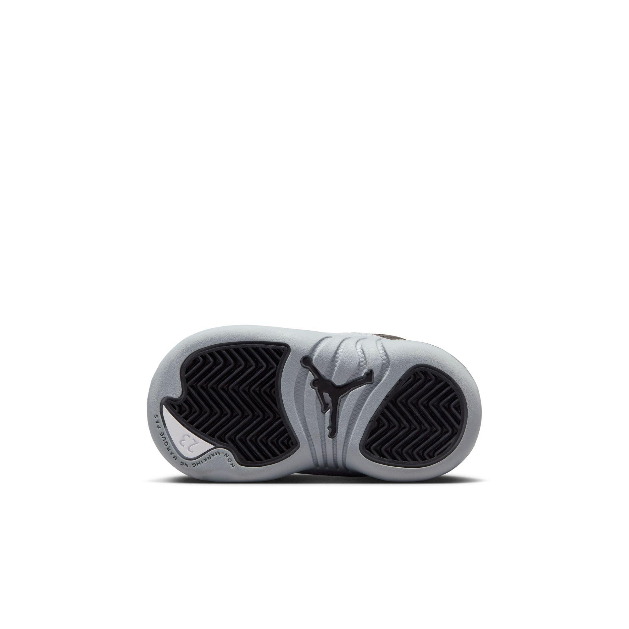 Jordan 12 Retro "Black and Wolf Grey" Toddler Kids' Shoe - BLACK/WOLF GREY/WHITE Thumbnail View 9