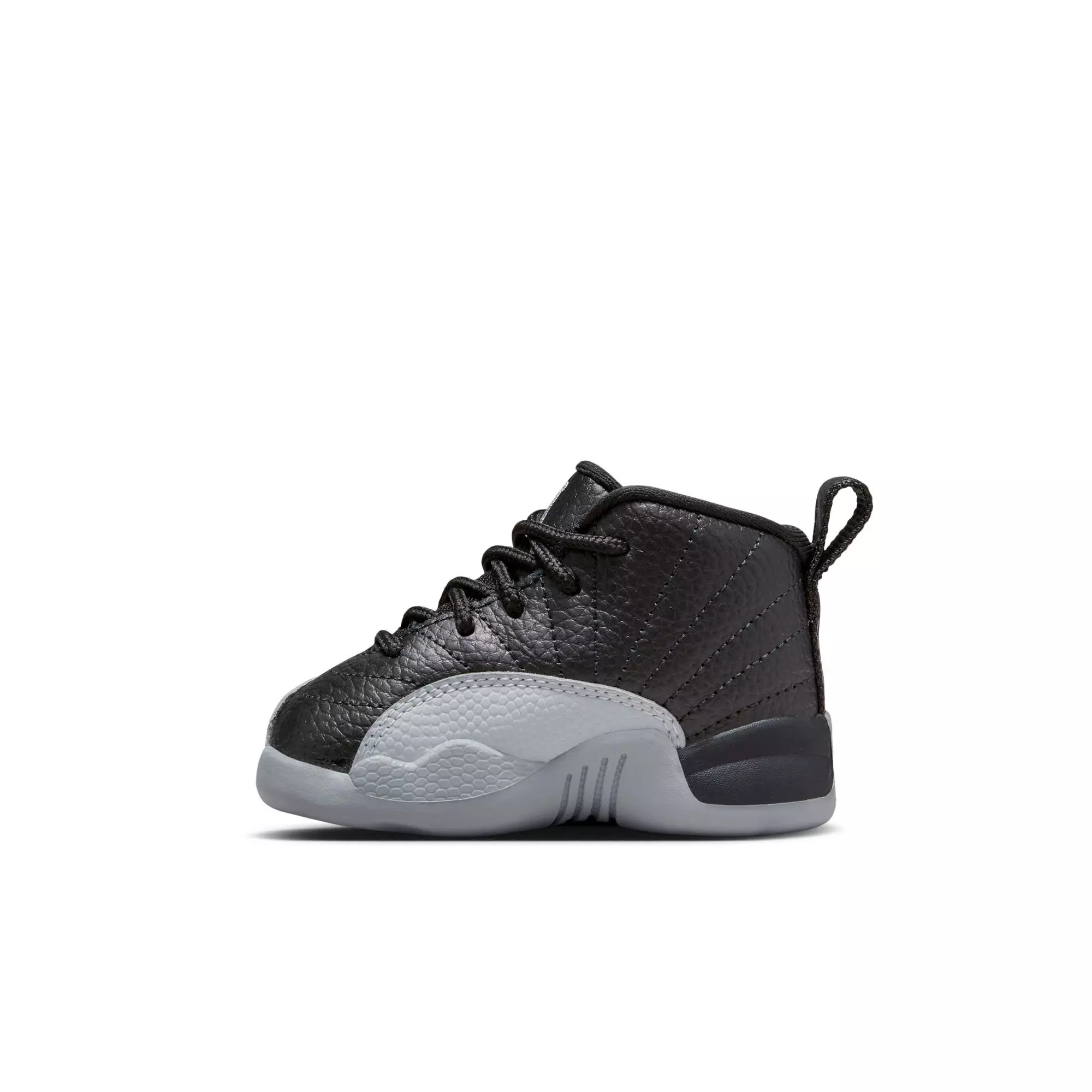Jordan 12 Retro "Black and Wolf Grey" Toddler Kids' Shoe - BLACK/WOLF GREY/WHITE