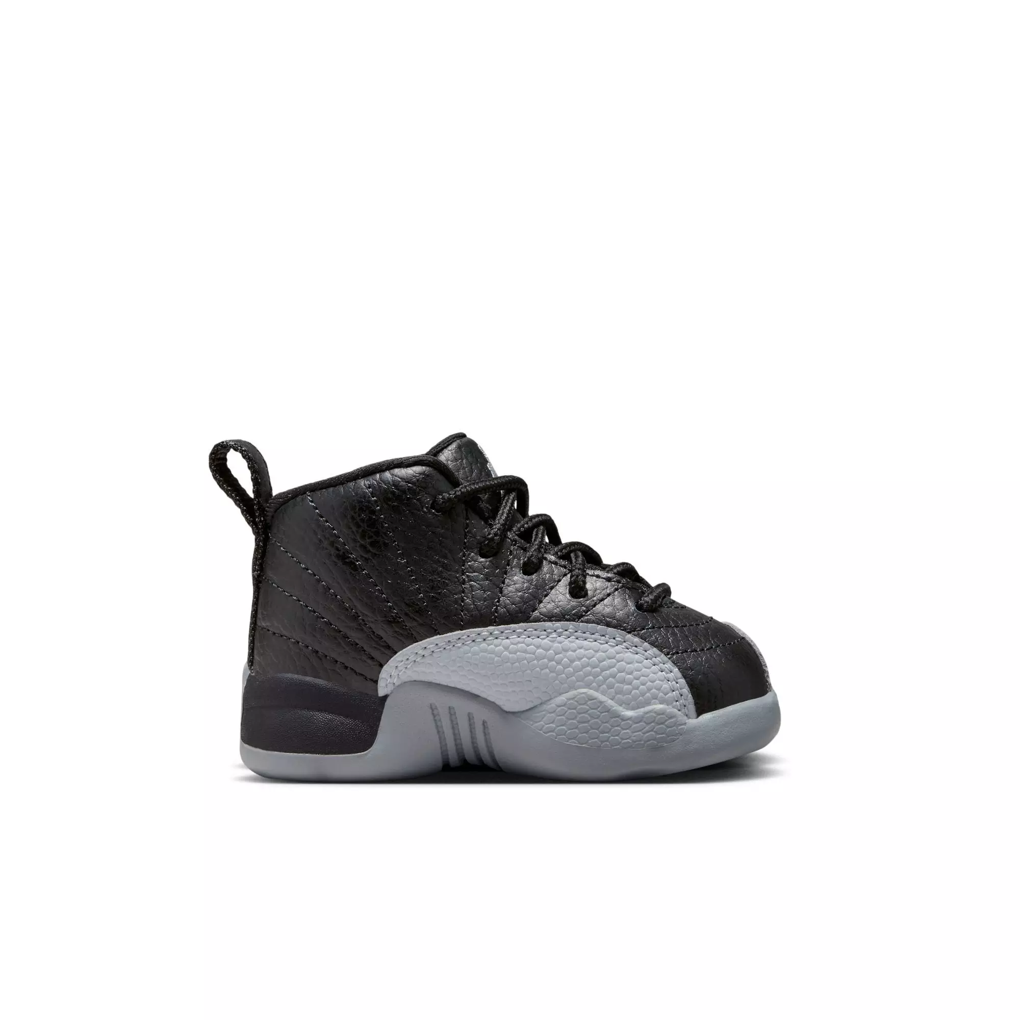 Jordan 12 Retro "Black and Wolf Grey" Toddler Kids' Shoe - BLACK/WOLF GREY/WHITE