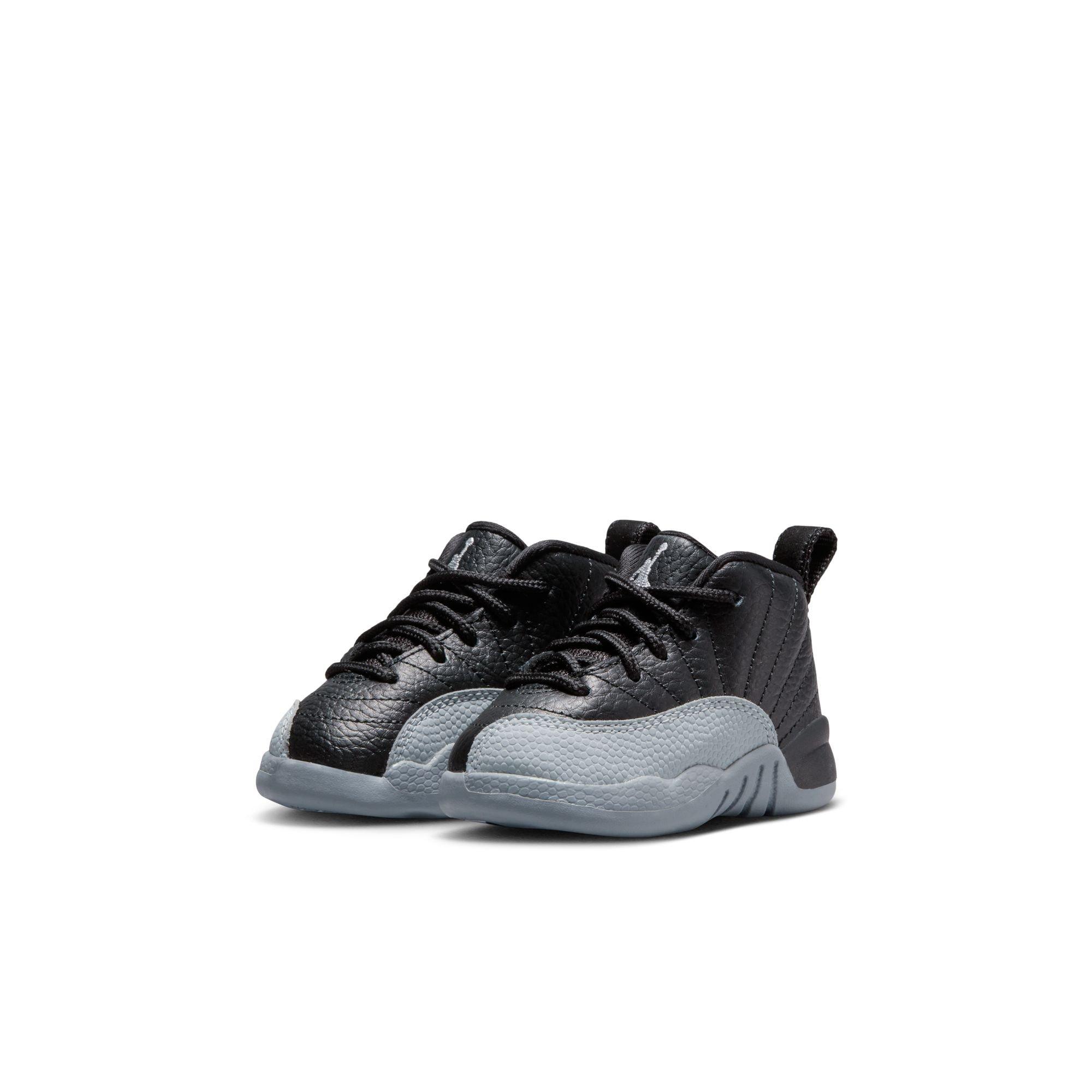 Jordan 12 Retro "Black and Wolf Grey" Toddler Kids' Shoe