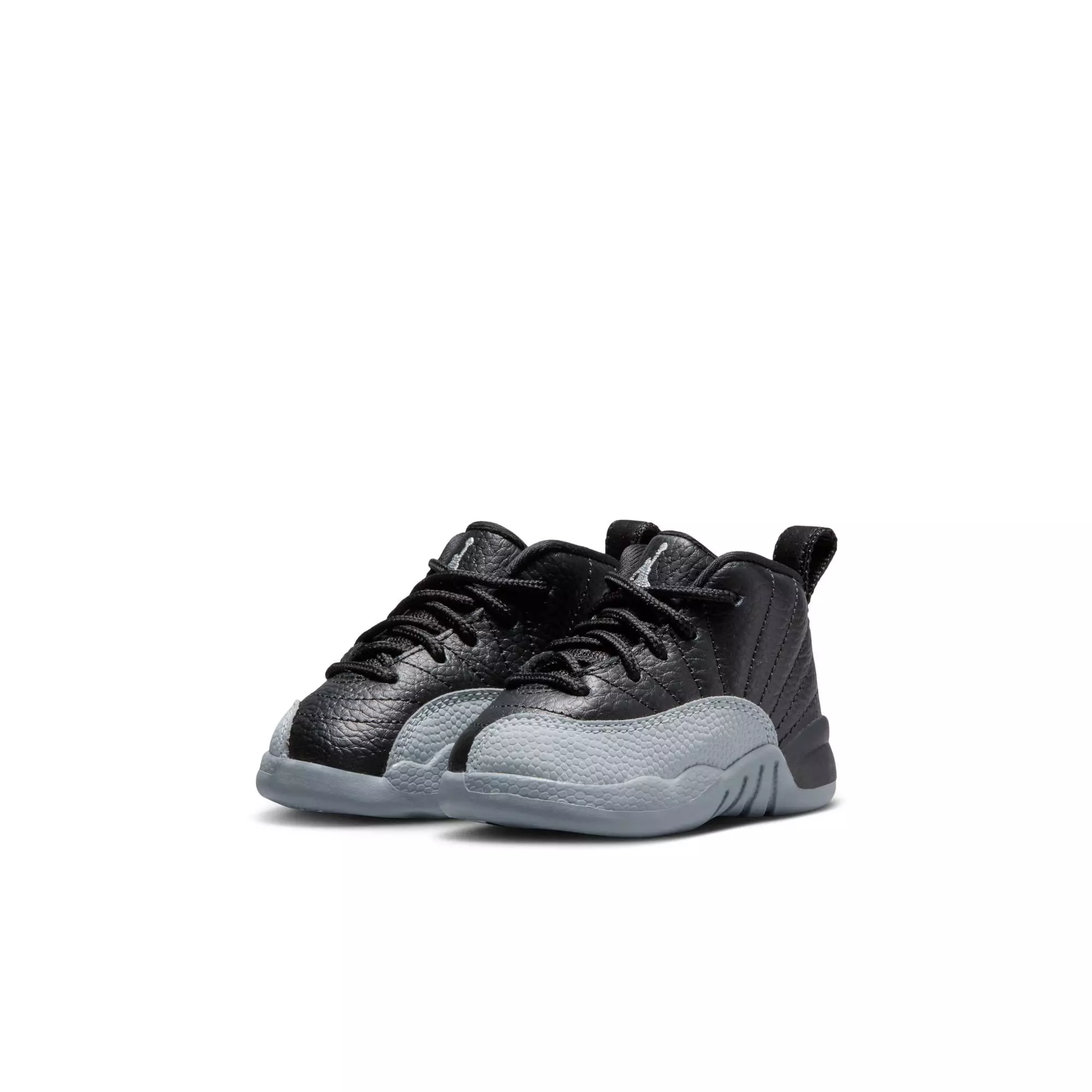 Jordan 12 Retro "Black and Wolf Grey" Toddler Kids' Shoe - BLACK/WOLF GREY/WHITE