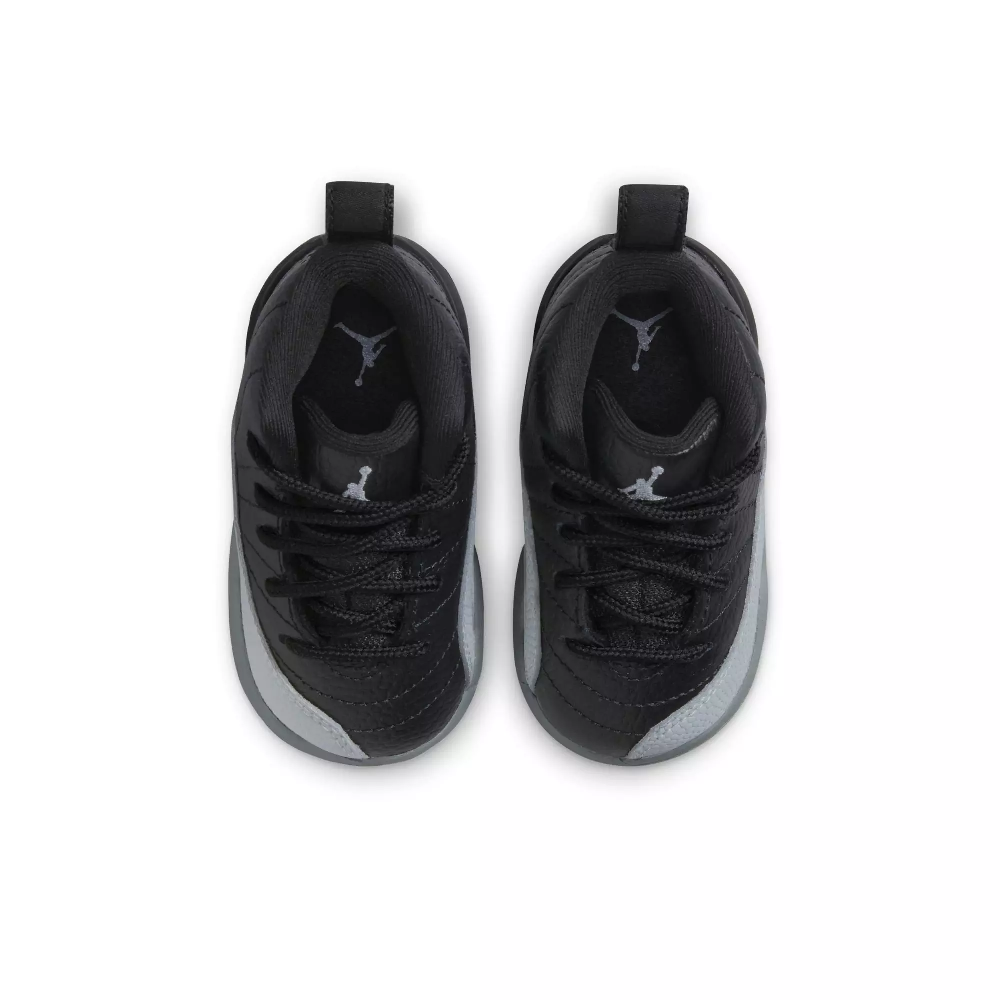 Jordan 12 Retro "Black and Wolf Grey" Toddler Kids' Shoe - BLACK/WOLF GREY/WHITE