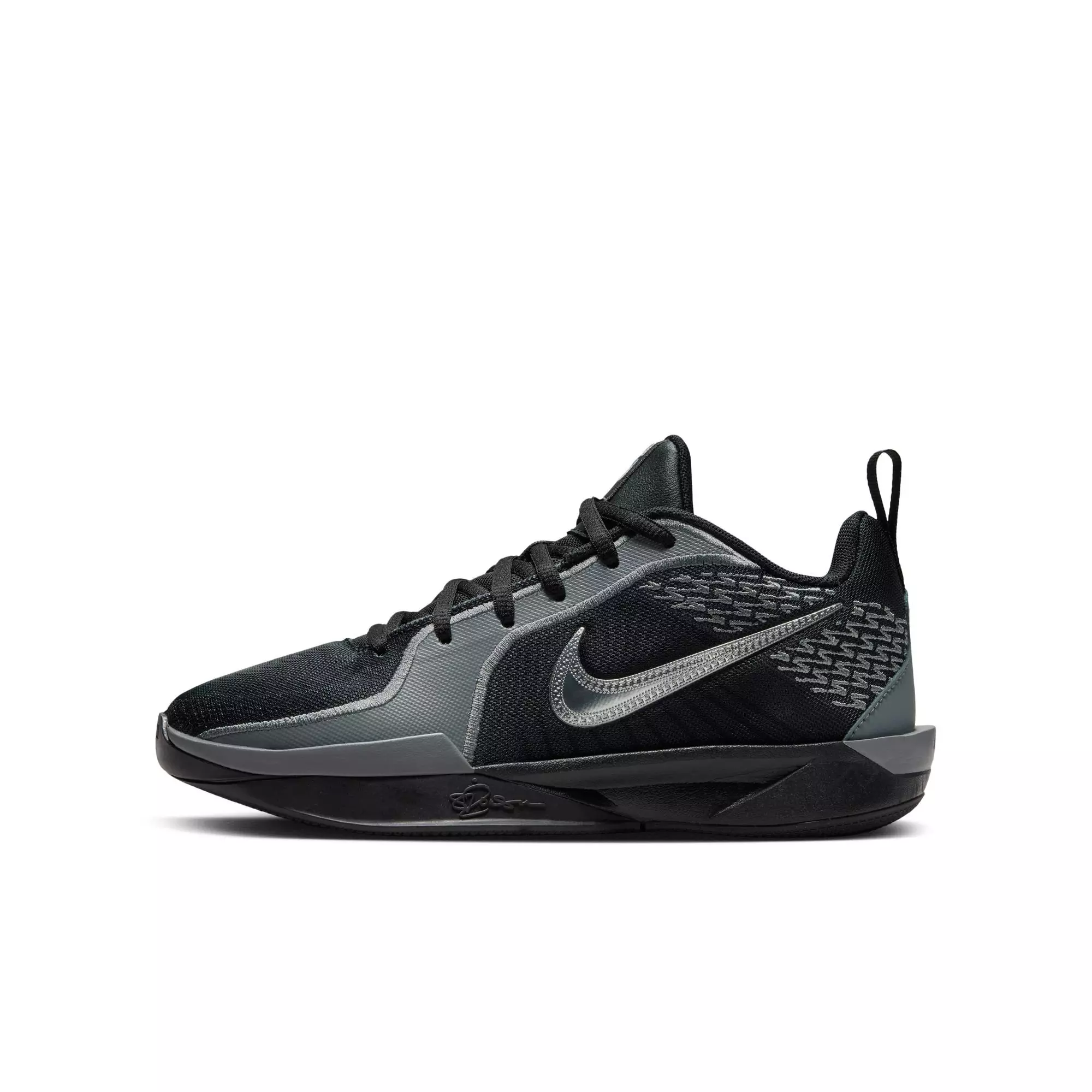 Nike Sabrina 2 "Mirrored" Grade School Kids' Basketball Shoe - BLACK/METALLIC SILVER/SMOKE GREY