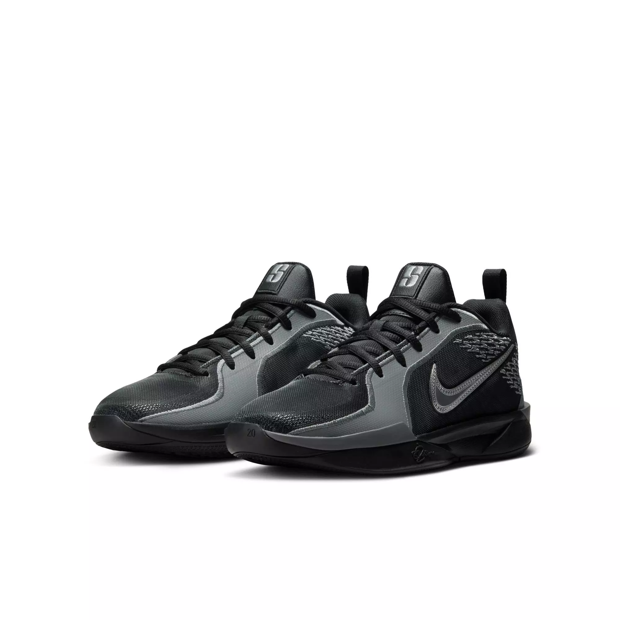 Nike Sabrina 2 "Mirrored" Grade School Kids' Basketball Shoe - BLACK/METALLIC SILVER/SMOKE GREY