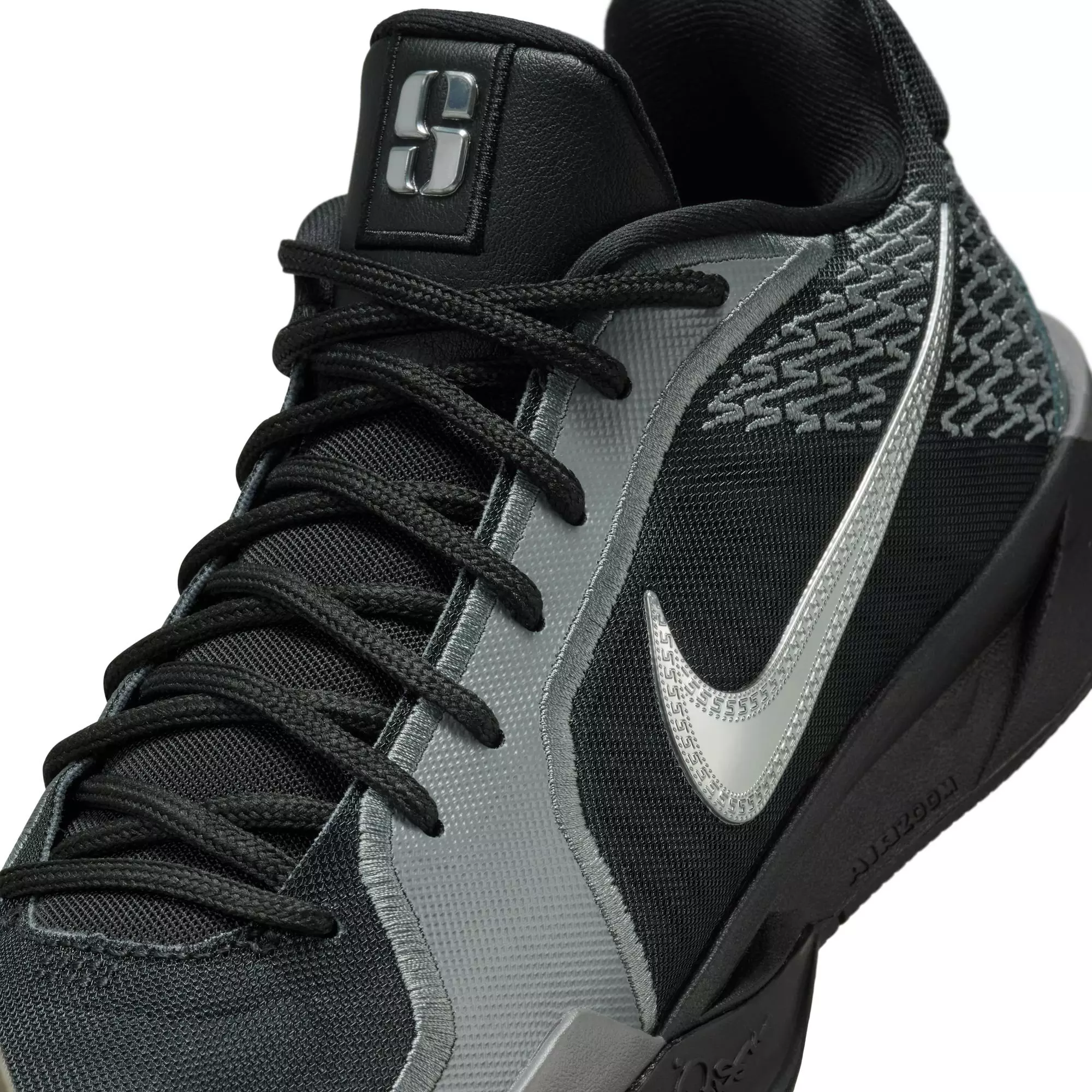Nike Sabrina 2 "Mirrored" Grade School Kids' Basketball Shoe - BLACK/METALLIC SILVER/SMOKE GREY