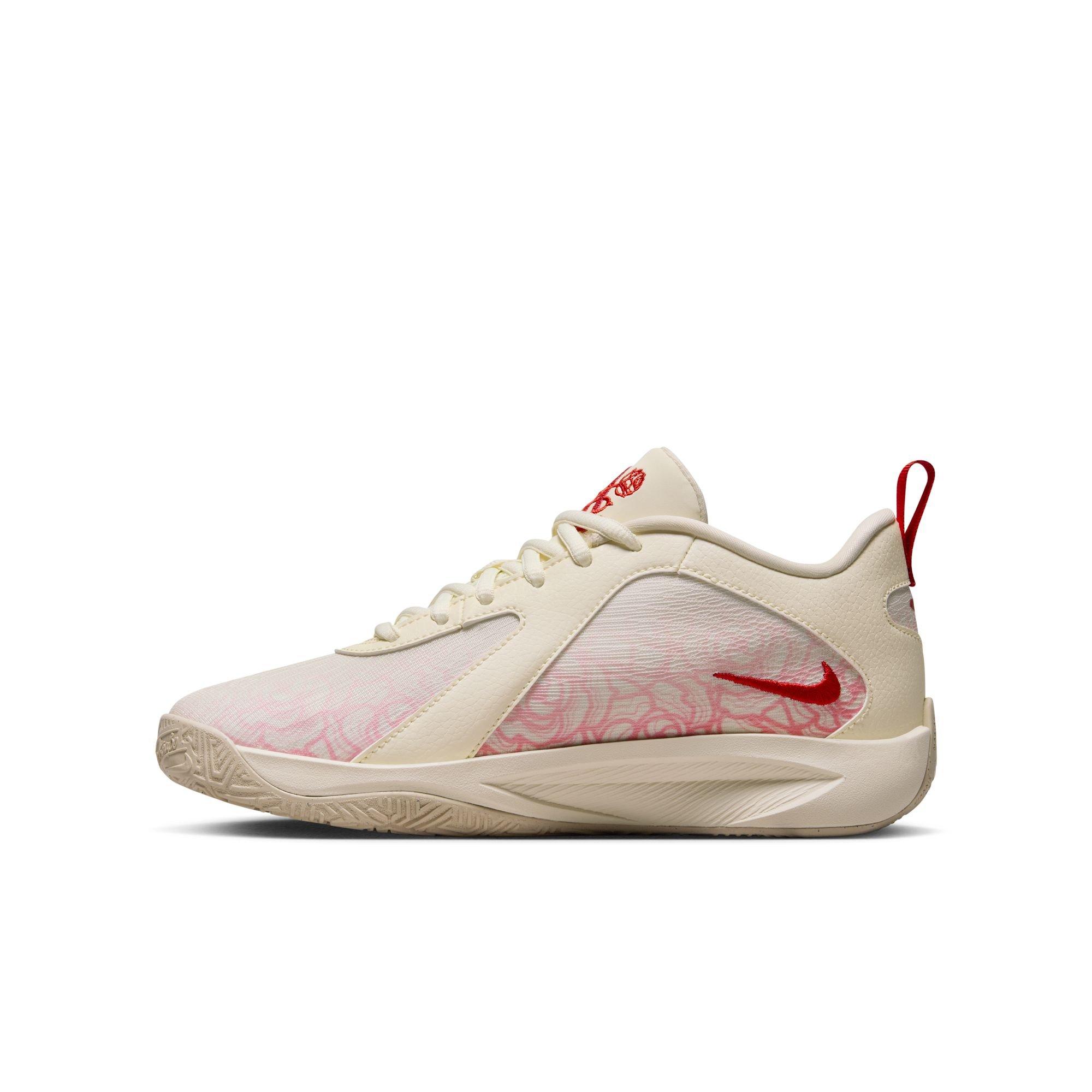Nike Freak 6 "Roses" Grade School Kids' Basketball Shoe - COCONUT MILK/ASTER PINK Thumbnail View 9