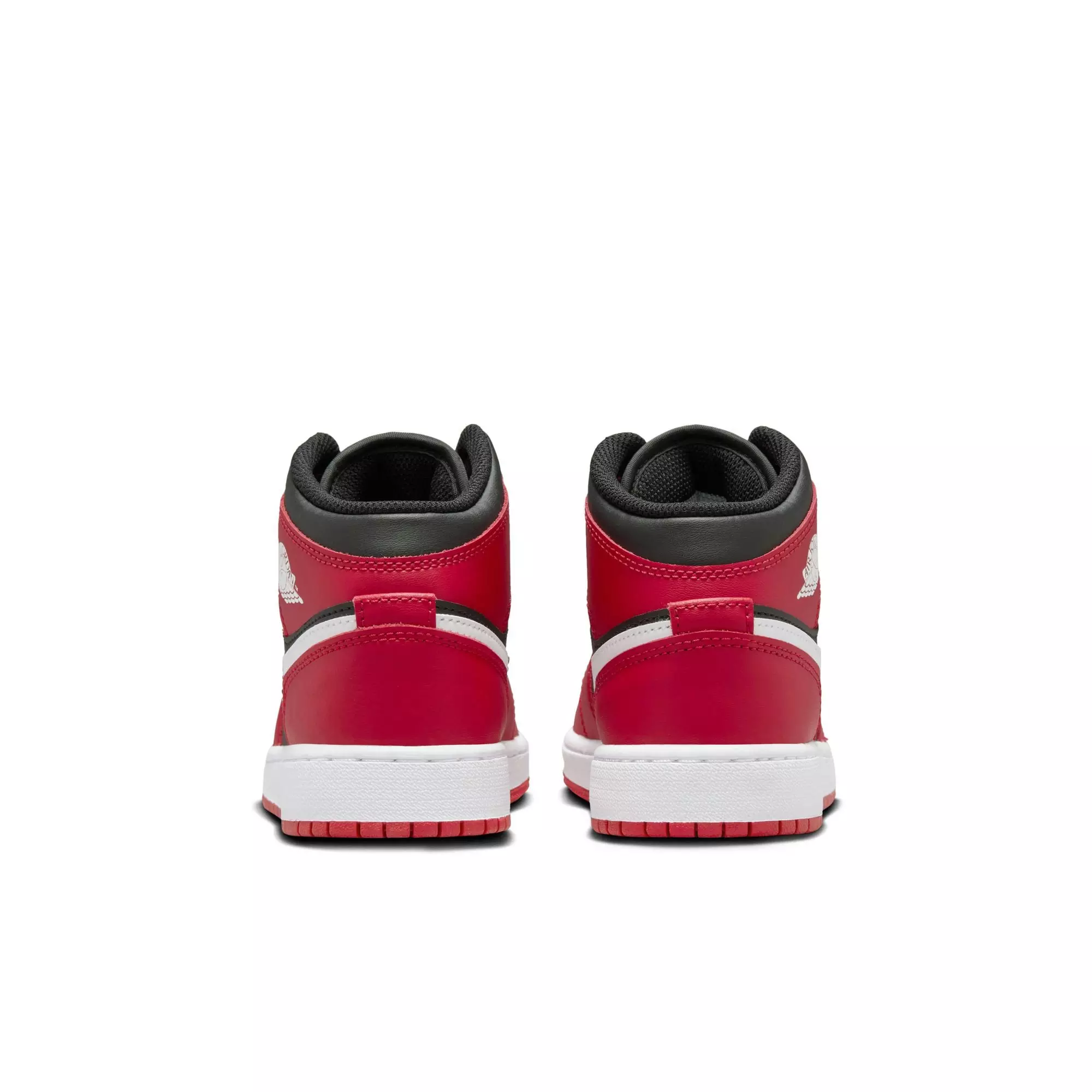 Jordan 1 Mid "Black/White/Gym Red" Grade School Boys' Shoe - RED/BLACK/WHITE
