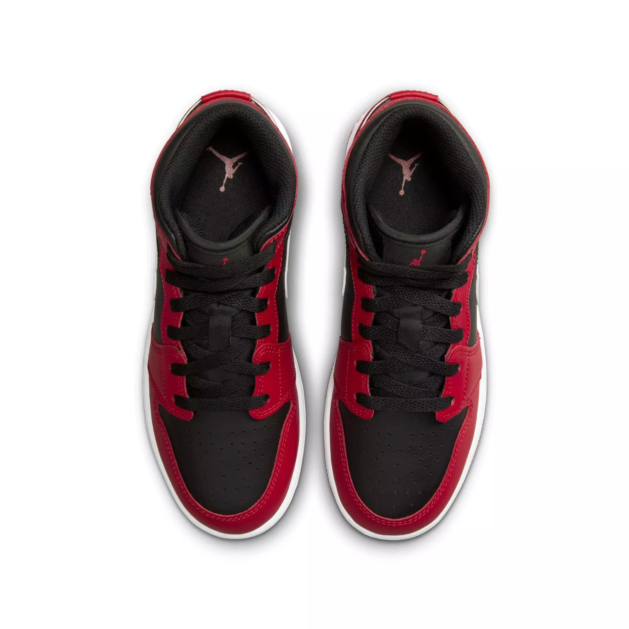 Jordan 1 Mid "Black/White/Gym Red" Grade School Boys' Shoe - RED/BLACK/WHITE