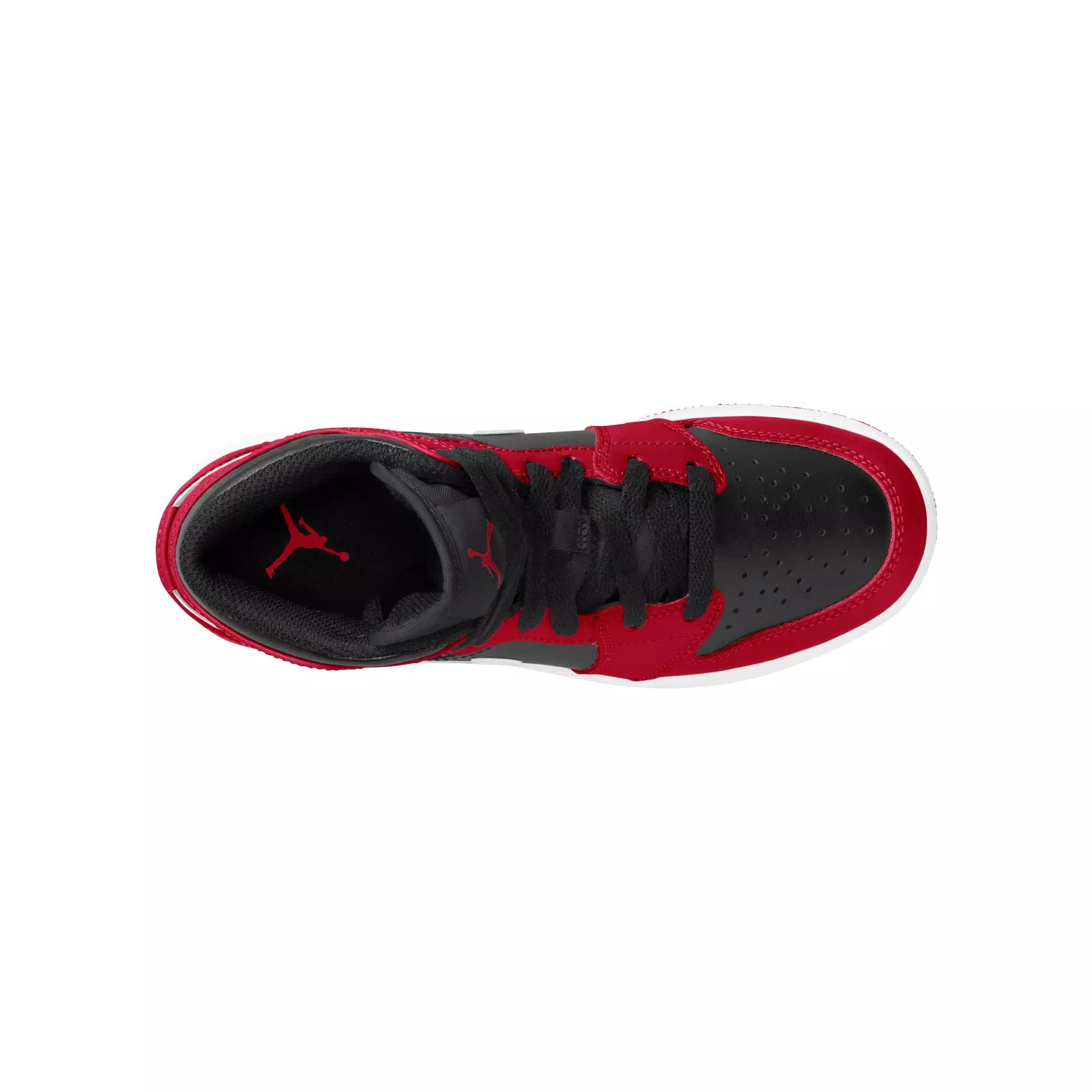 Jordan 1 Mid "Black/White/Gym Red" Grade School Boys' Shoe - RED/BLACK/WHITE