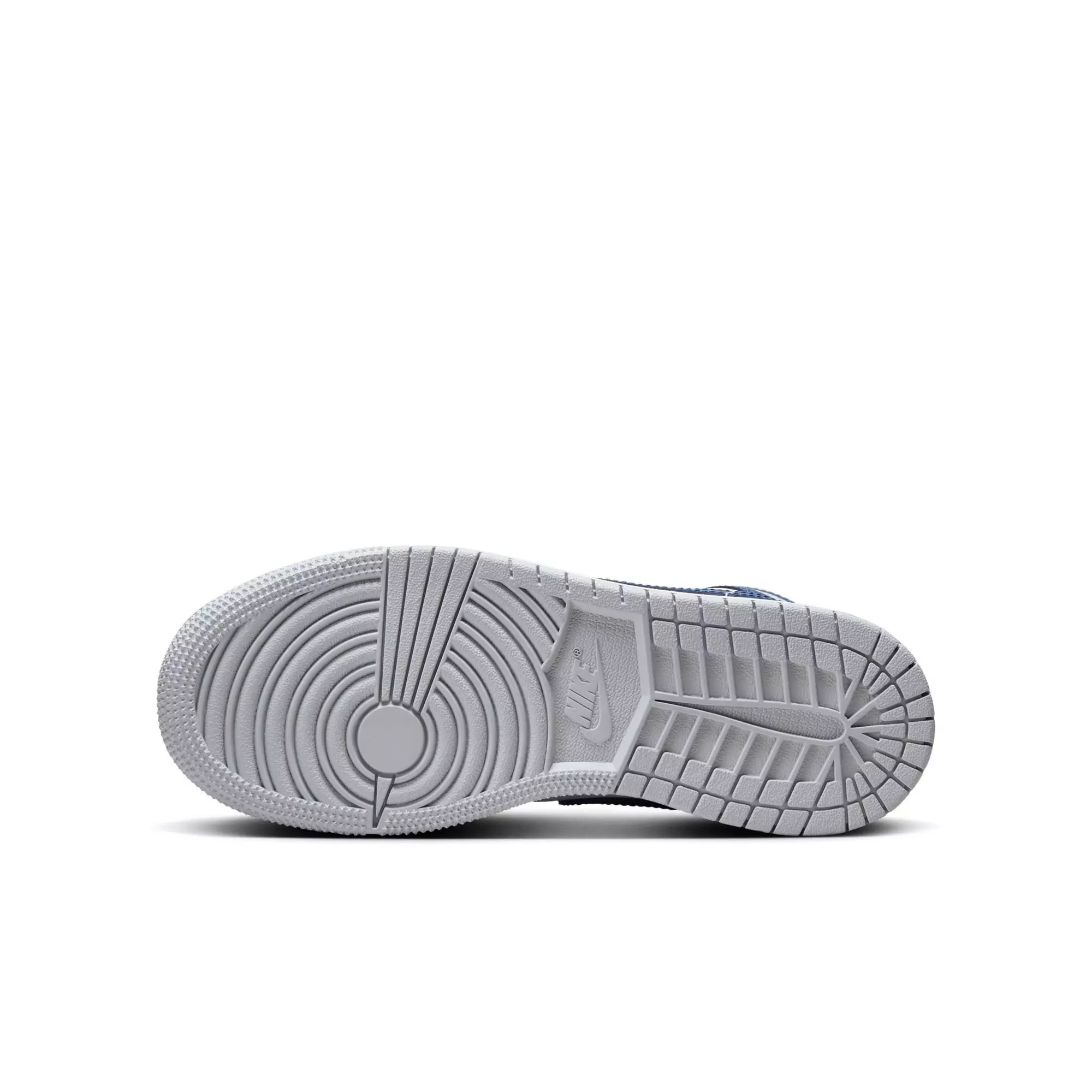 Jordan 1 Mid "White/Midnight Navy/Wolf Grey" Grade School Boys' Shoe - NAVY/GREY/WHITE