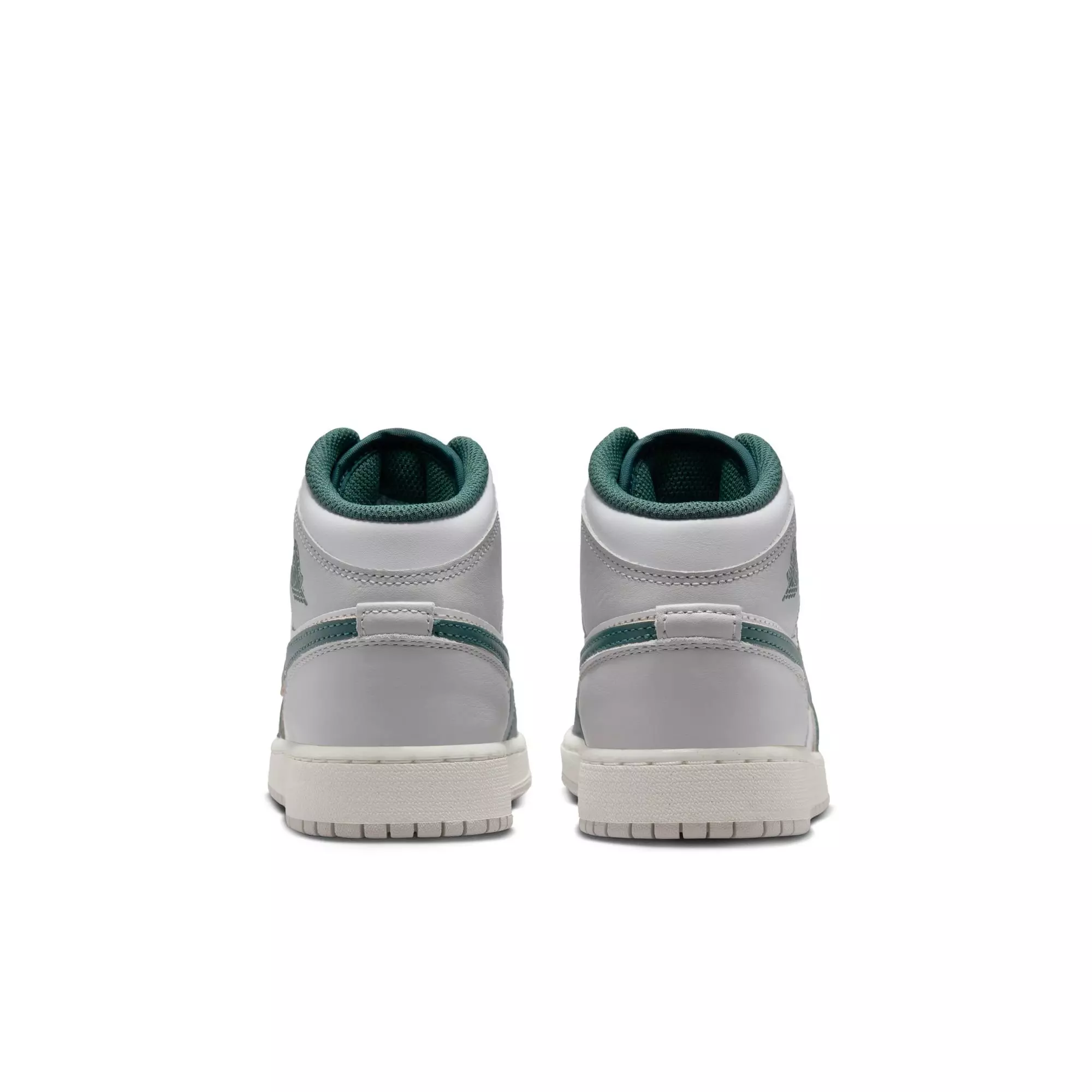 Jordan 1 Mid SE "White/Oxidized Green/Sail/Neutral Grey" Grade School Boys' Shoe - GREEN/WHITE