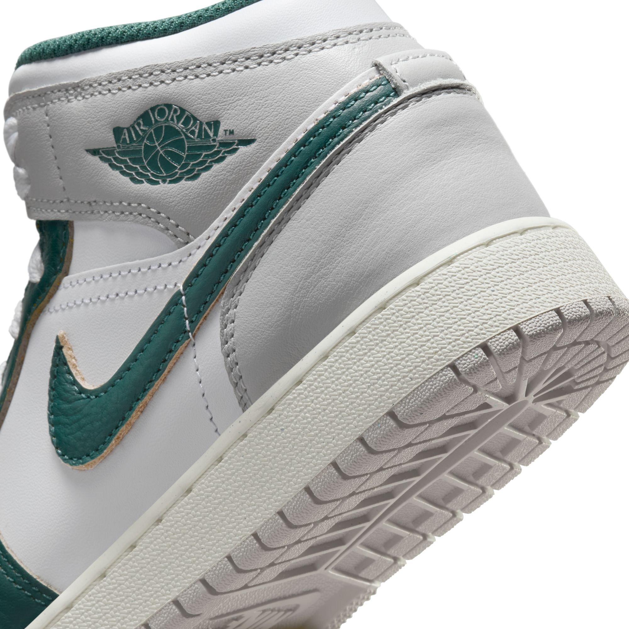 Jordan 1 Mid SE Grade School Boys' "White/Oxidized Green/Sail/Neutral Grey" Shoe