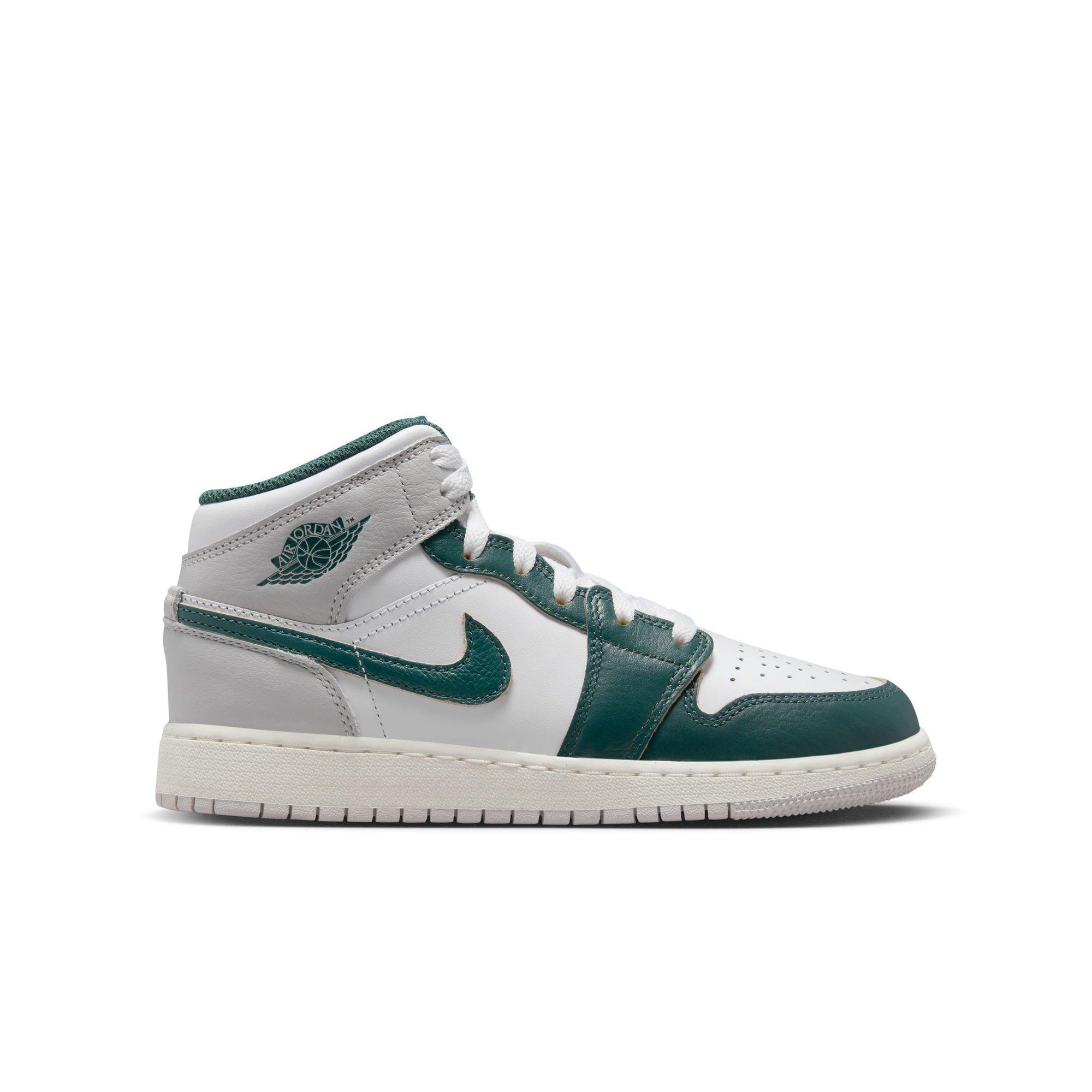 Jordan 1 Mid SE Grade School Boys' "White/Oxidized Green/Sail/Neutral Grey" Shoe