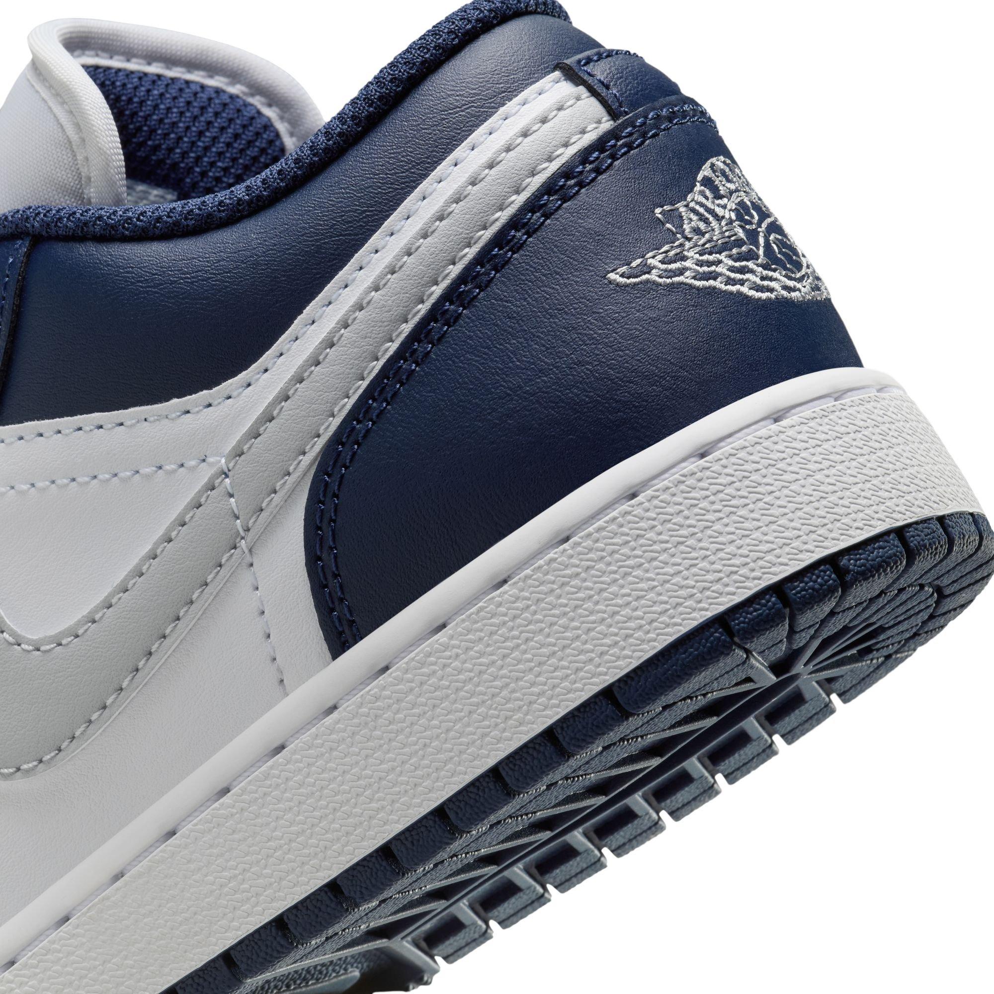 Jordan 1 Low Grade School Boys' "White/Wolf Grey/Midnight Navy" Shoe