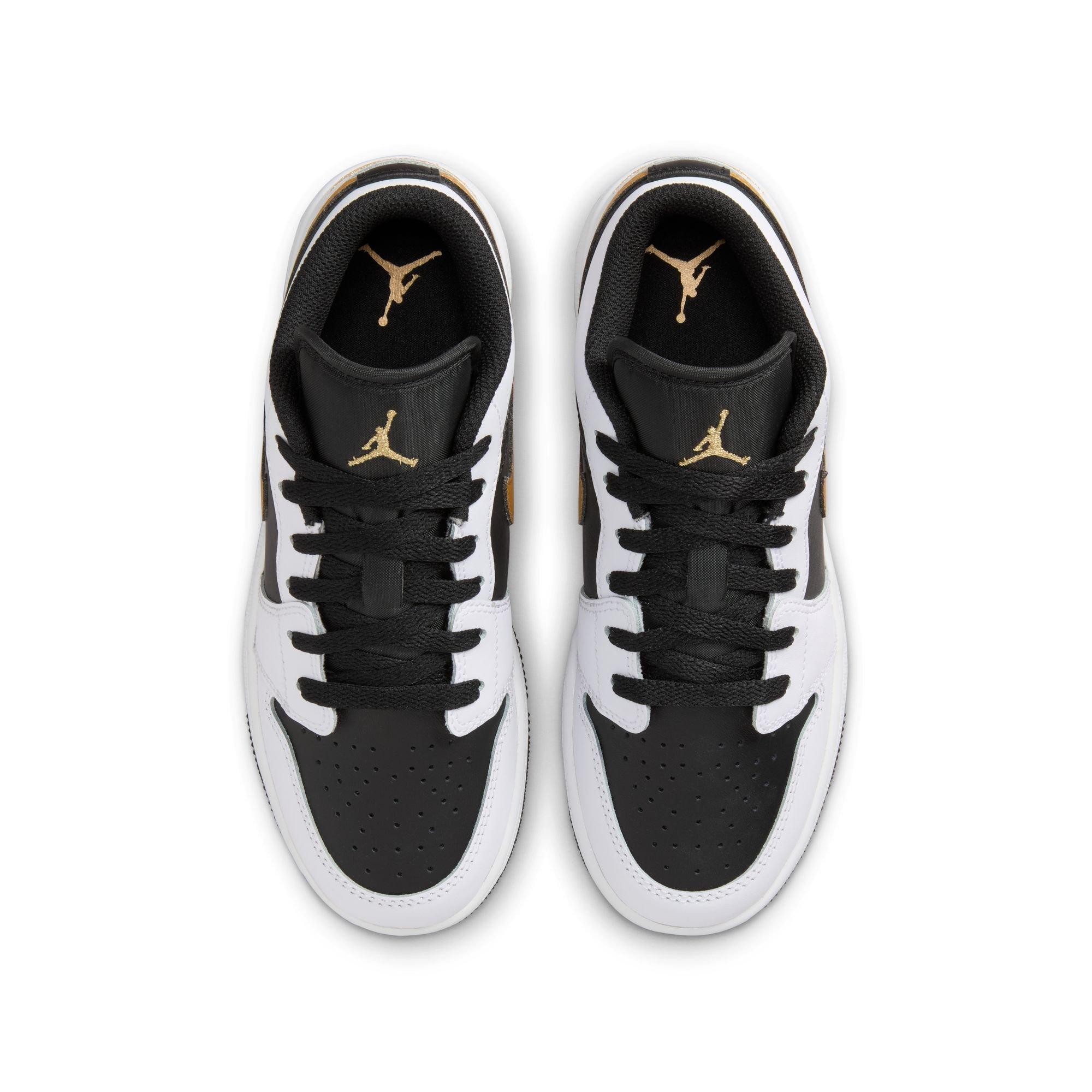 Jordan 1 Low Grade School Boys' "White/Metallic Gold/Black" Shoe
