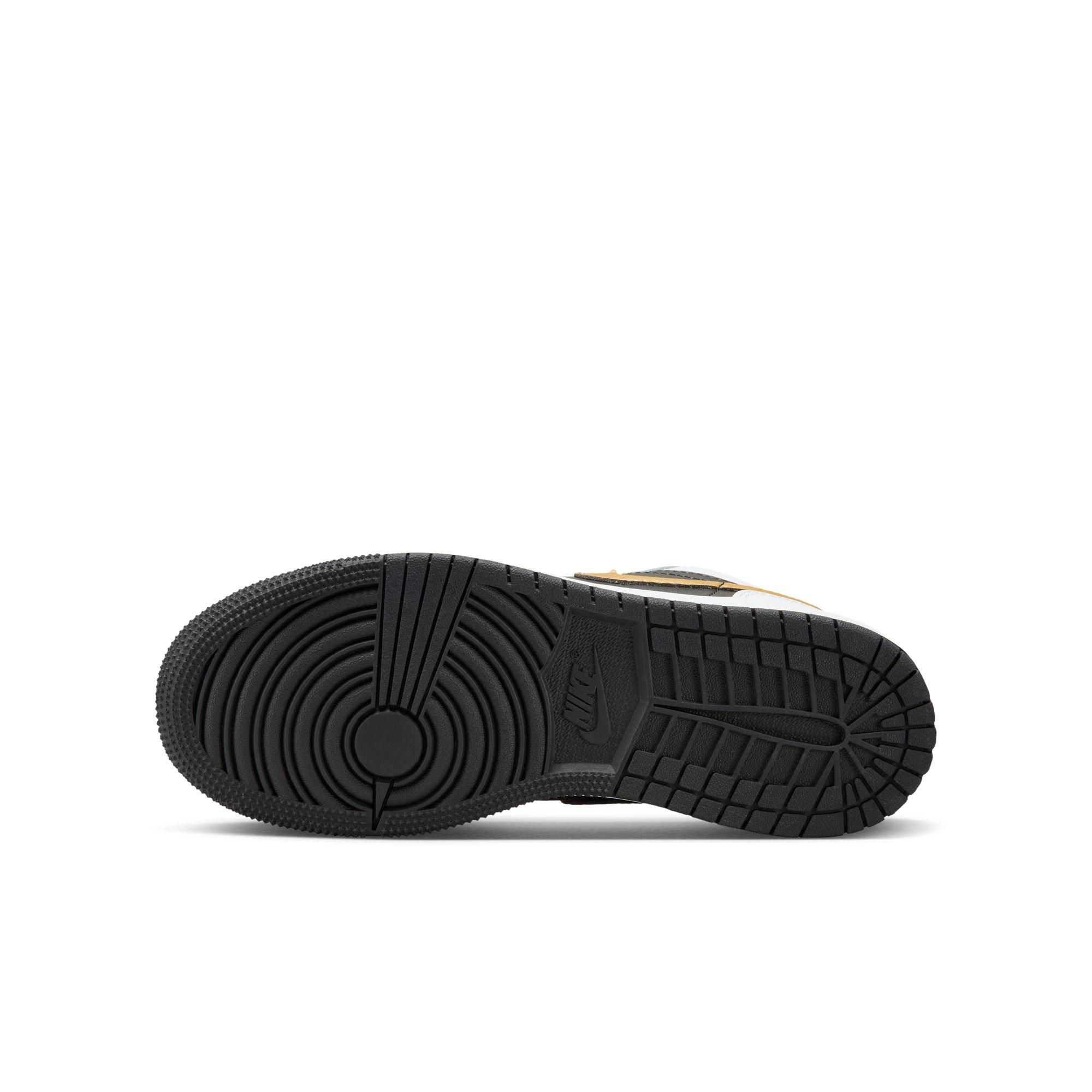 Jordan 1 Low Grade School Boys' "White/Metallic Gold/Black" Shoe