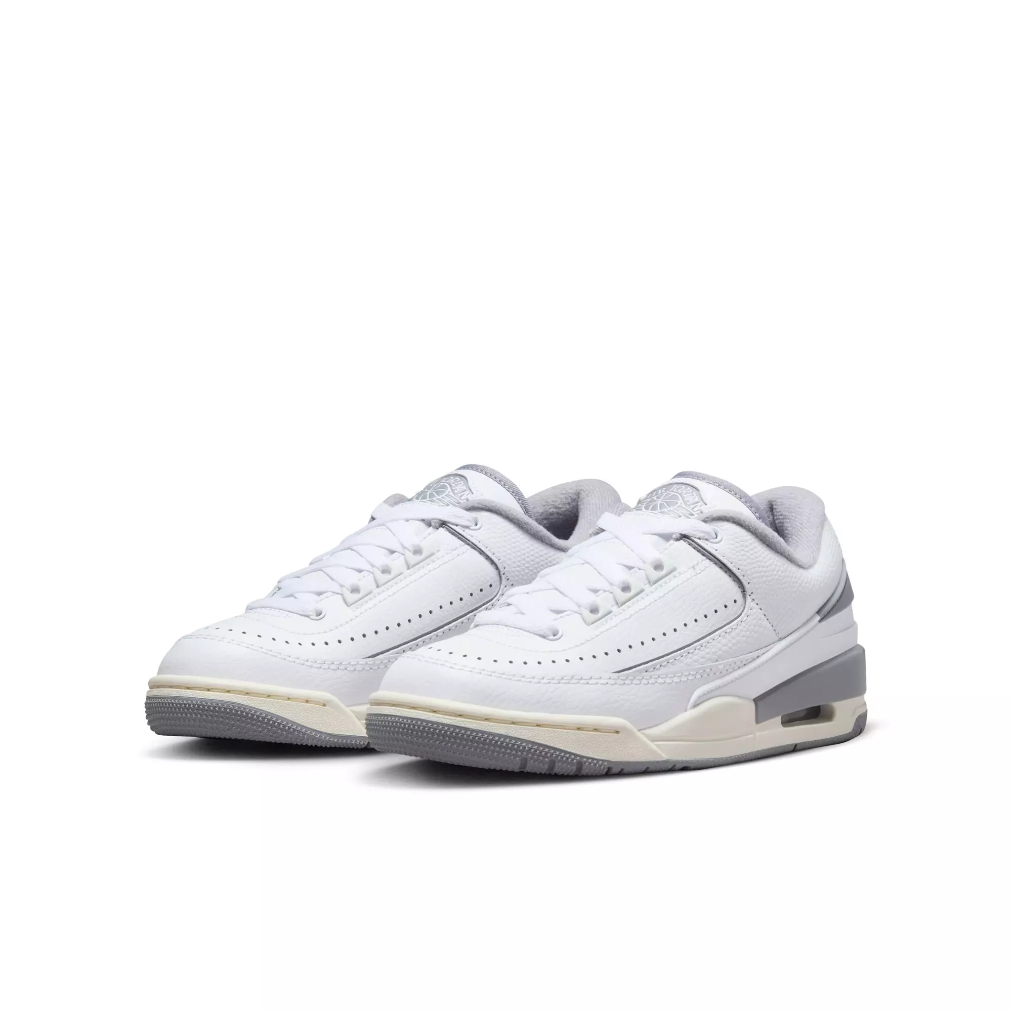 Jordan 2/3 "White/Cement Grey/Sail" Grade School Boys' Shoe - WHITE/GREY