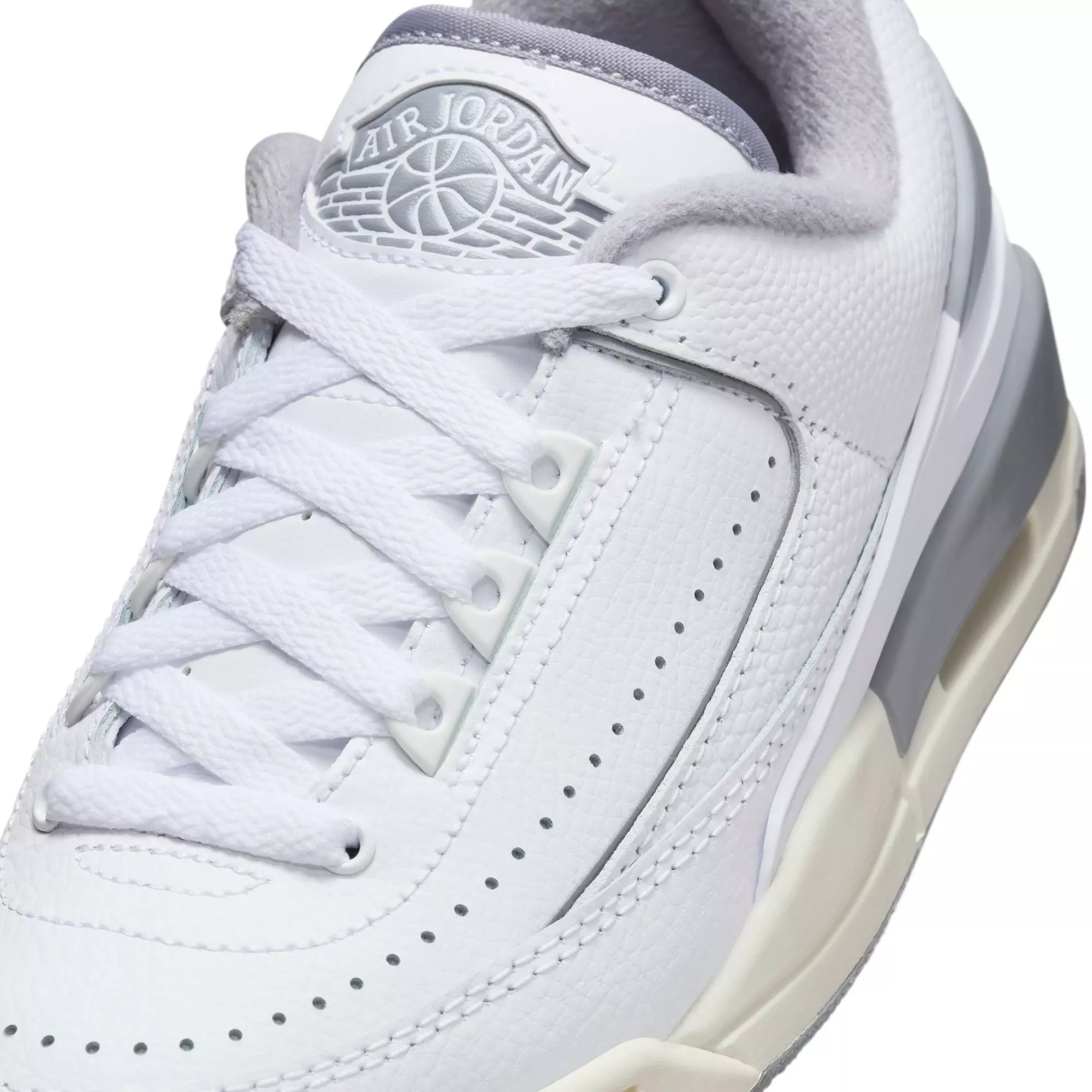 Jordan 2/3 "White/Cement Grey/Sail" Grade School Boys' Shoe - WHITE/GREY
