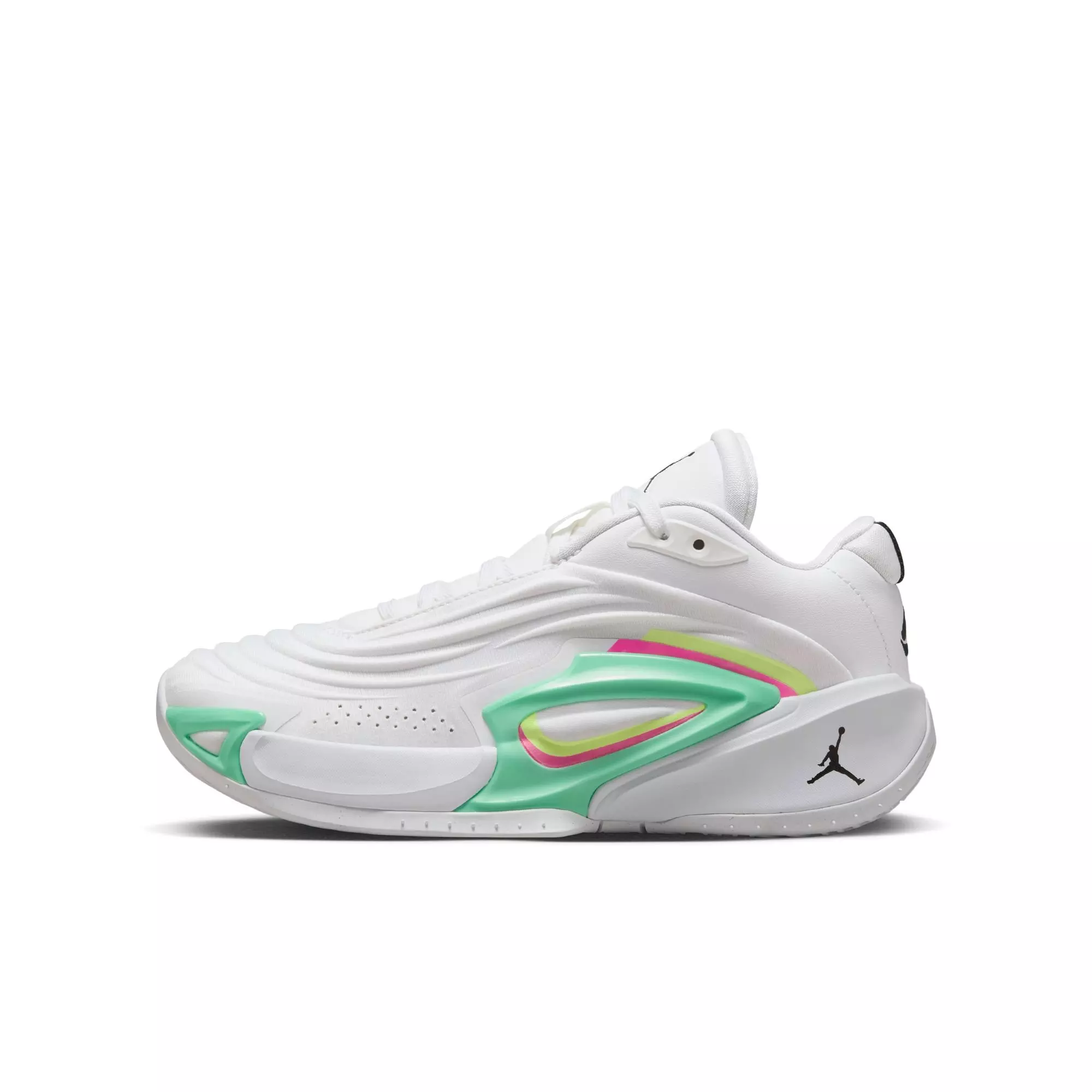 Jordan Luka 3 "Photo Finish" Grade School Kids' Basketball Shoe - WHITE/BLACK/VOLT GLOW