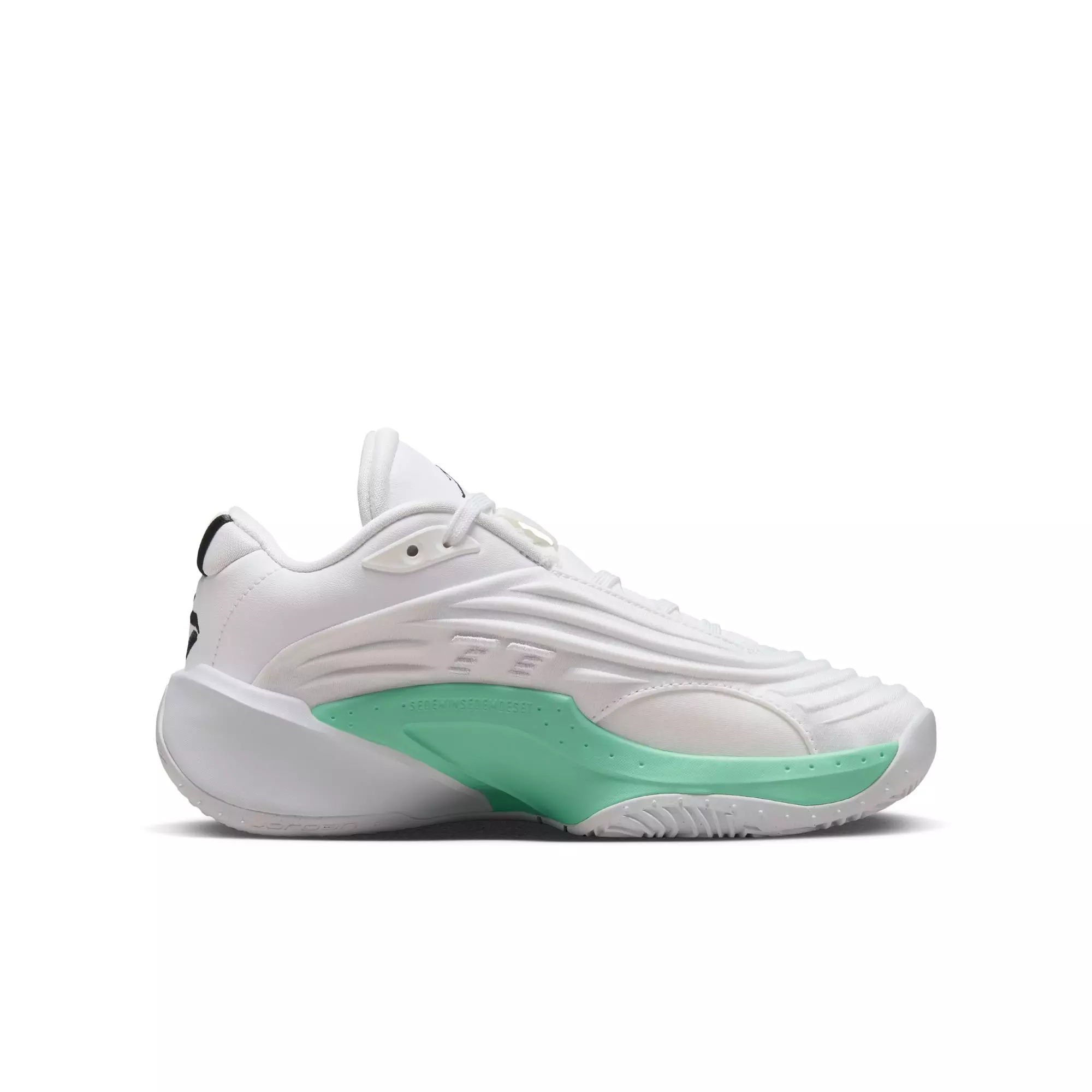 Jordan Luka 3 "Photo Finish" Grade School Kids' Basketball Shoe - WHITE/BLACK/VOLT GLOW