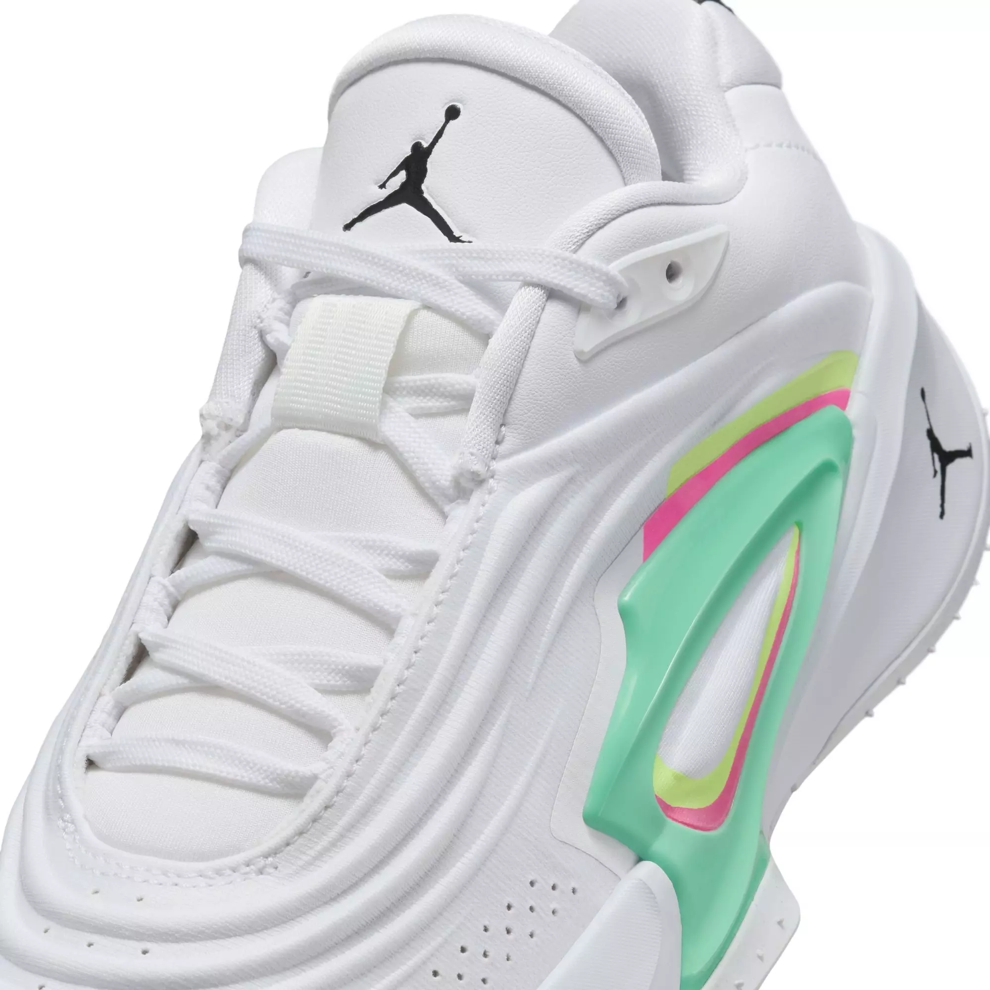 Jordan Luka 3 "Photo Finish" Grade School Kids' Basketball Shoe - WHITE/BLACK/VOLT GLOW