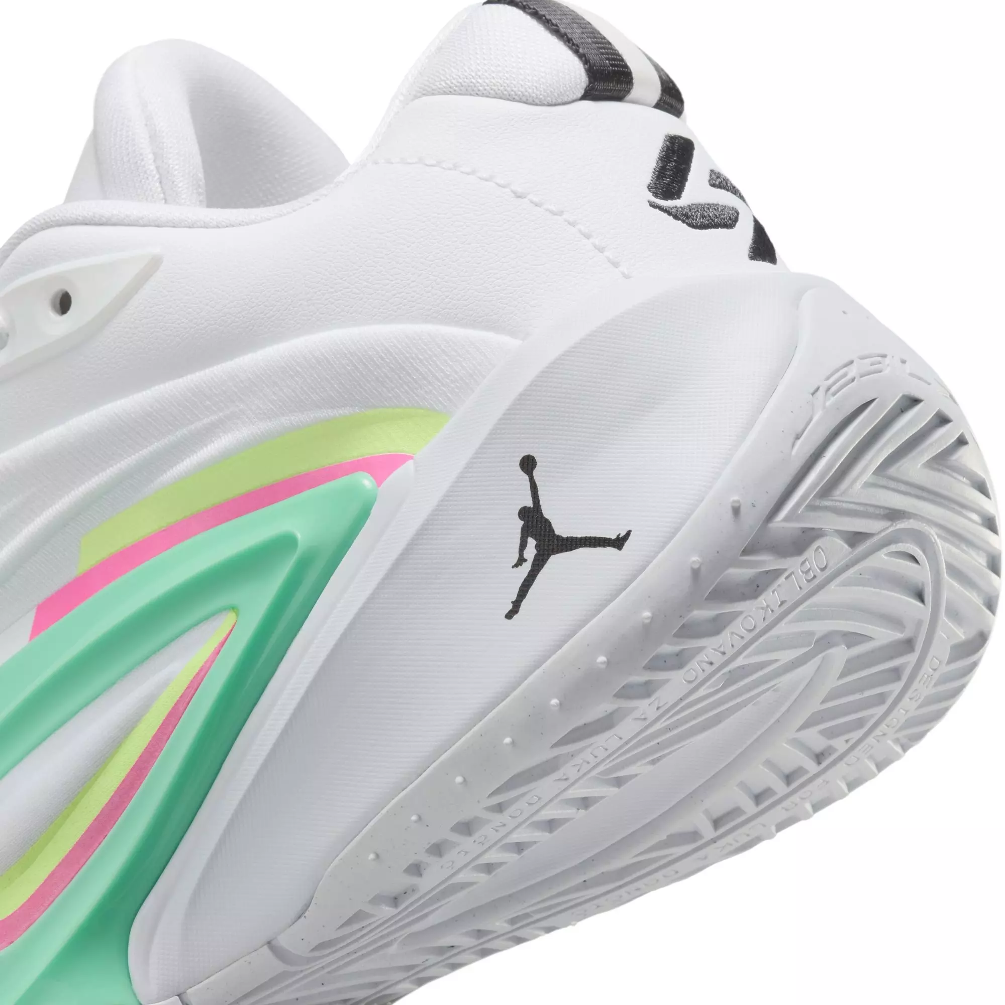 Jordan Luka 3 "Photo Finish" Grade School Kids' Basketball Shoe - WHITE/BLACK/VOLT GLOW