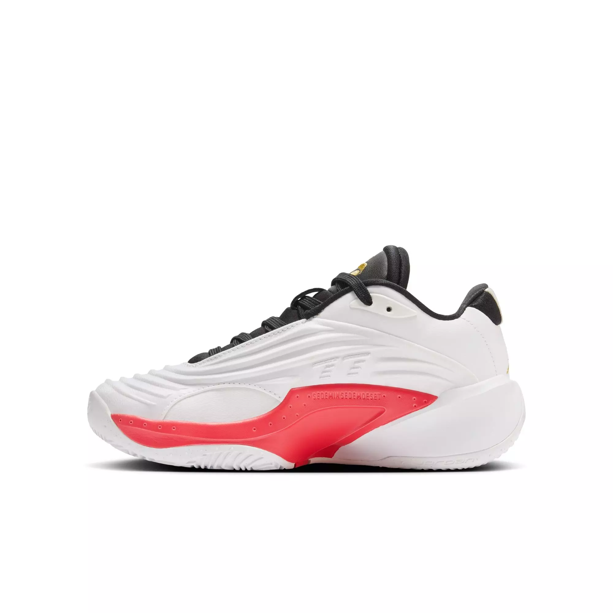 Jordan Luka 3 "Motorsport" Grade School Kids' Basketball Shoe - WHITE/METALLIC GOLD/BLACK