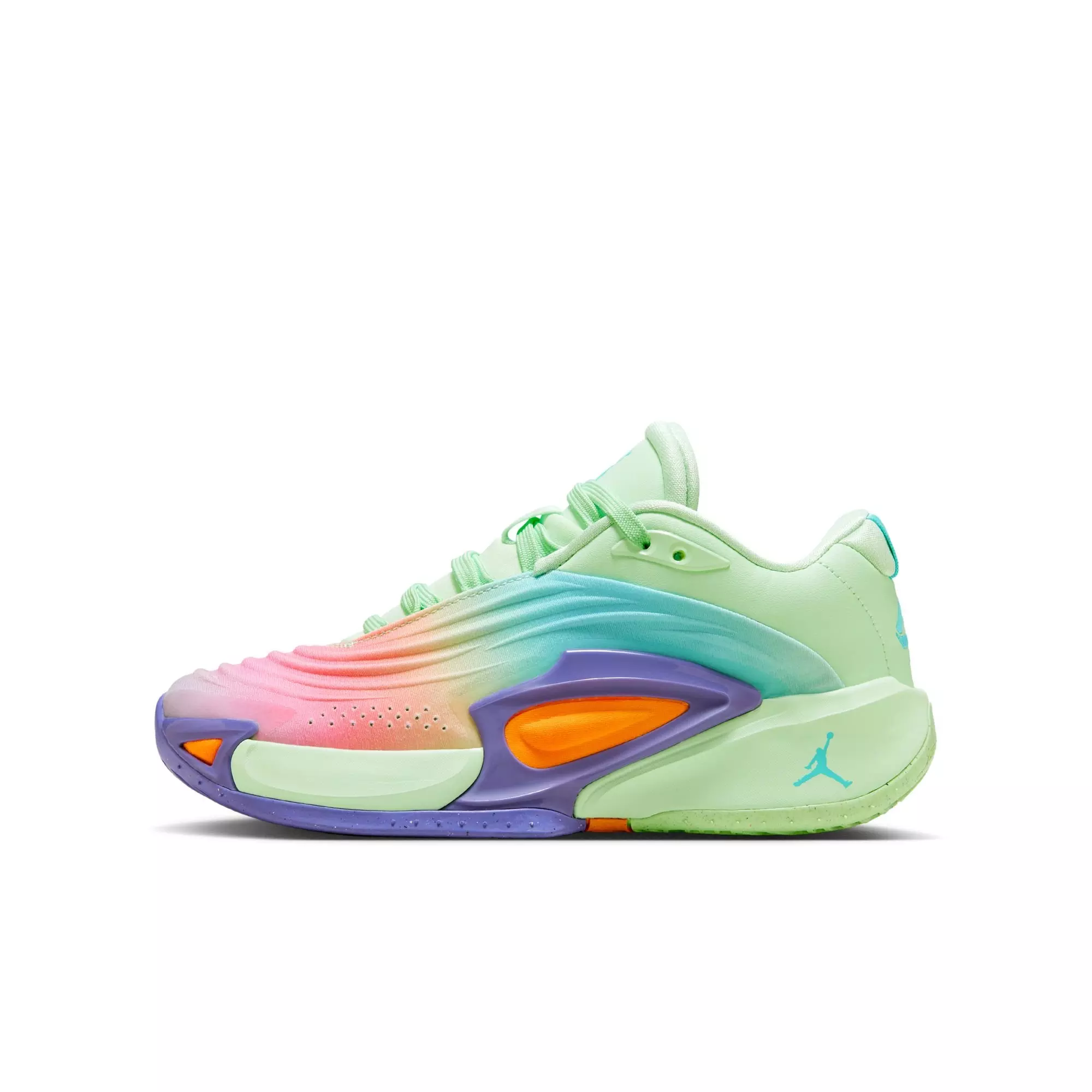 Jordan Luka 3 "Vapor Green/Hyper Jade/Cone" Grade School Boys' Basketball Shoe - GREEN/PURPLE