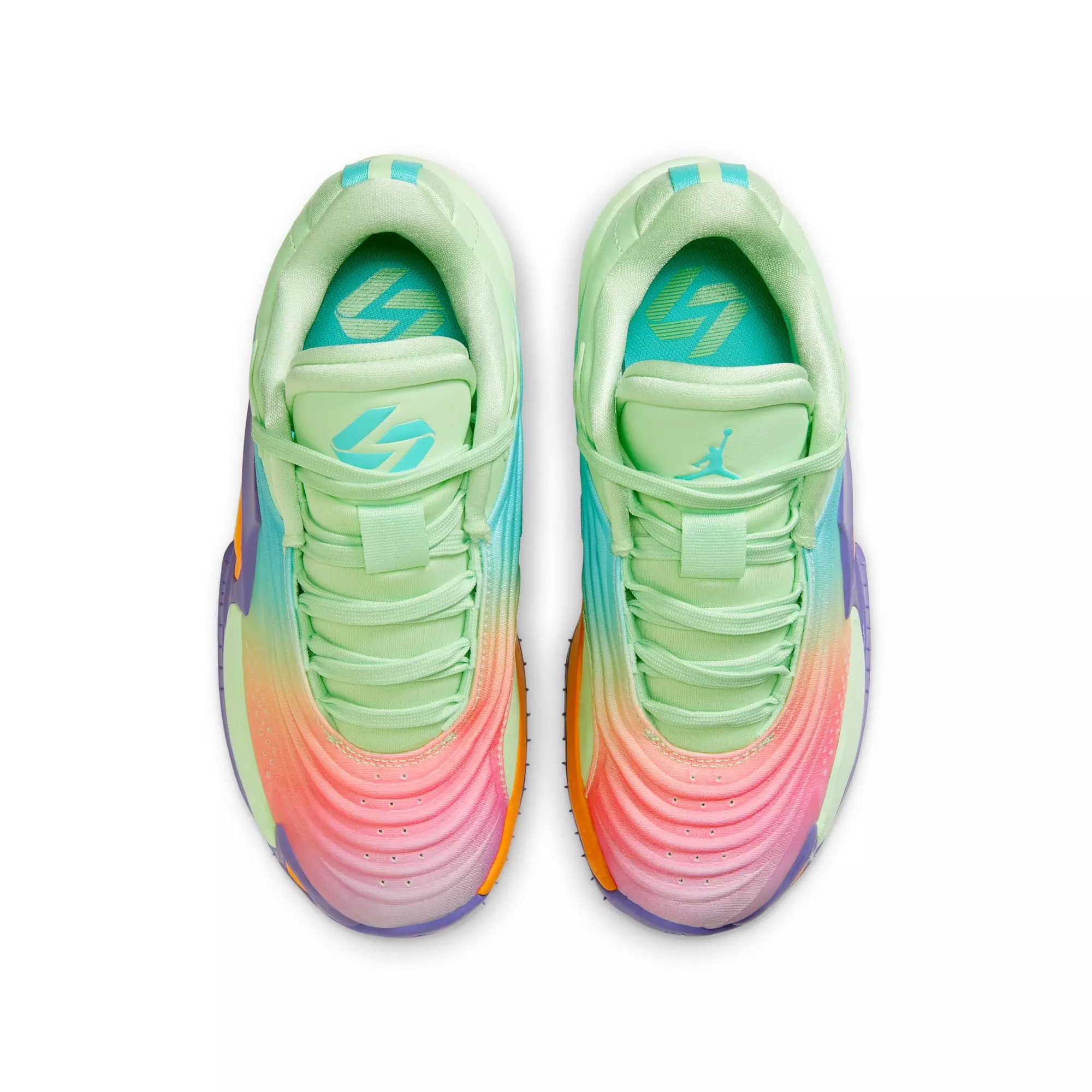 Jordan Luka 3 "Vapor Green/Hyper Jade/Cone" Grade School Boys' Basketball Shoe - GREEN/PURPLE