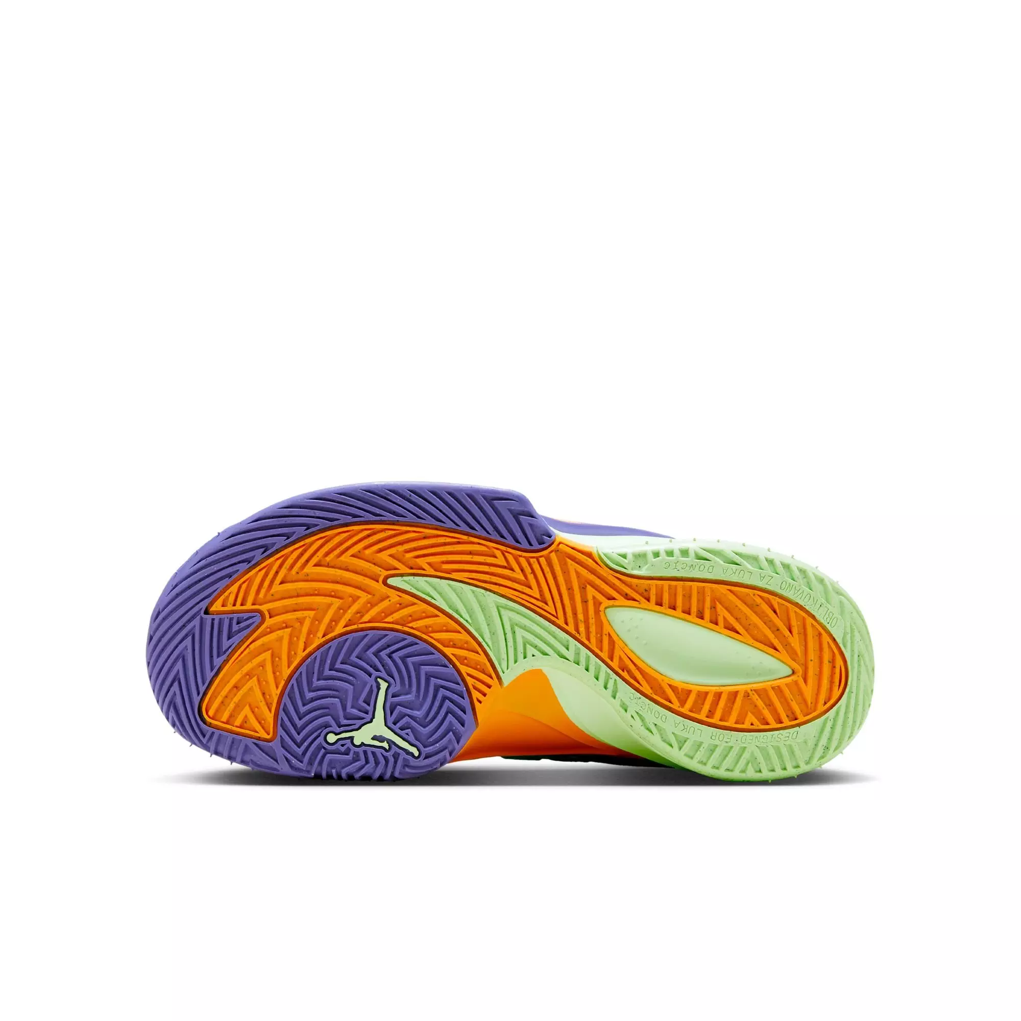 Jordan Luka 3 "Vapor Green/Hyper Jade/Cone" Grade School Boys' Basketball Shoe - GREEN/PURPLE